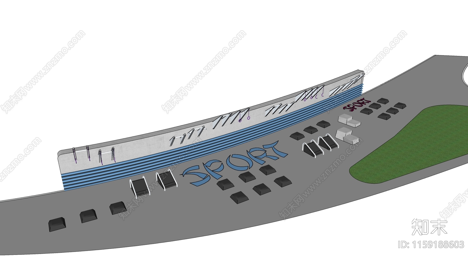 户外健身器材SU模型下载【ID:1159188603】