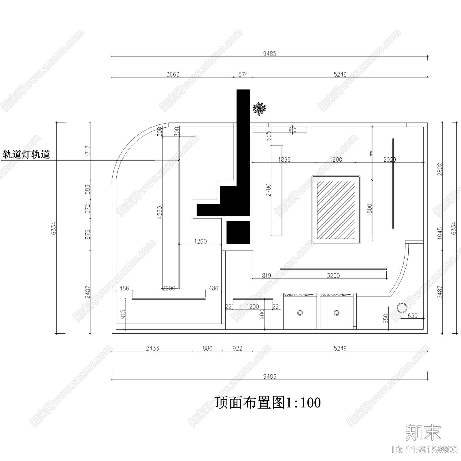 现代59㎡幸会服装店室内工装CAcad施工图下载【ID:1159189900】