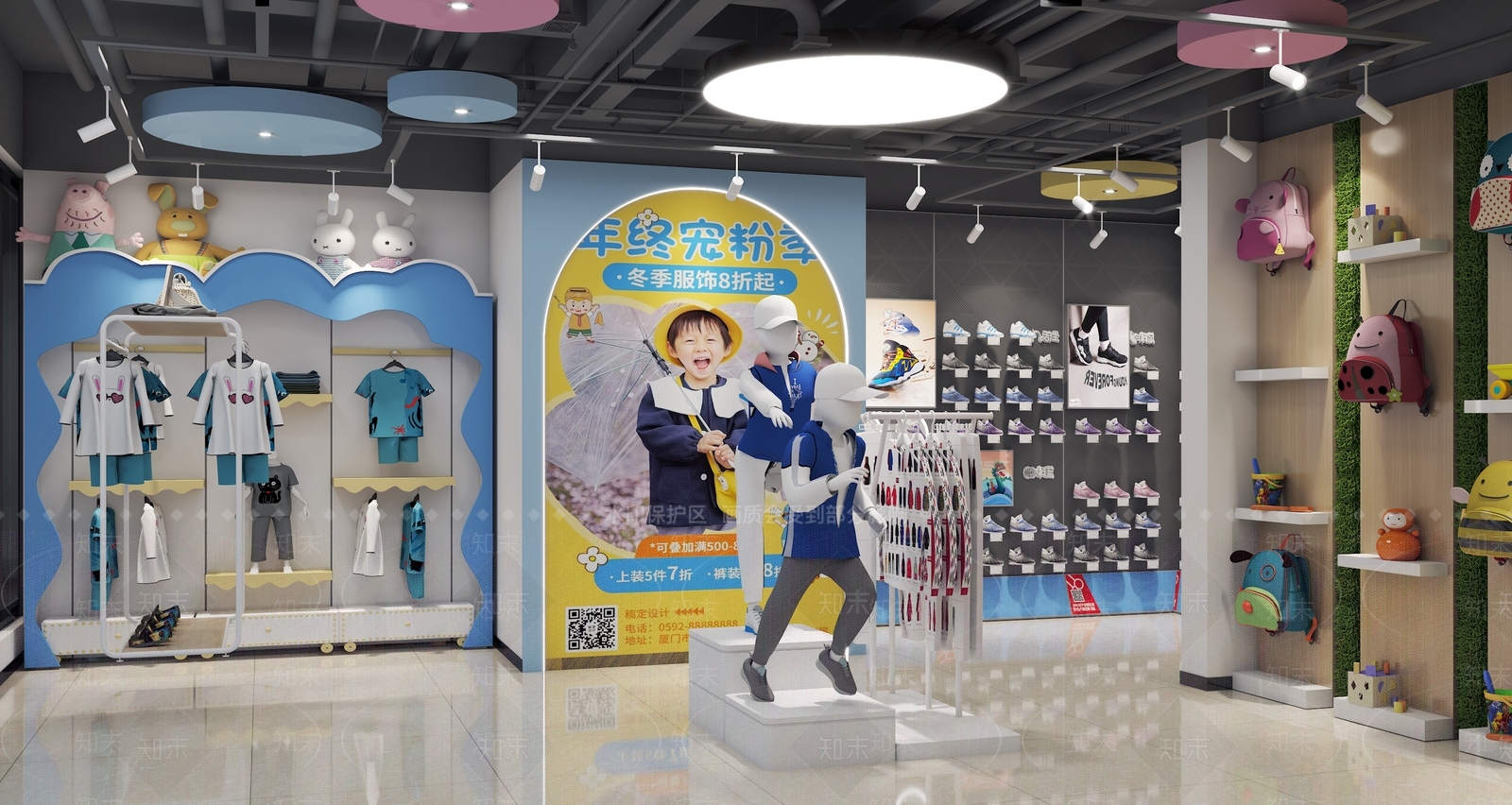 现代童装店3D模型下载【ID:1159196198】