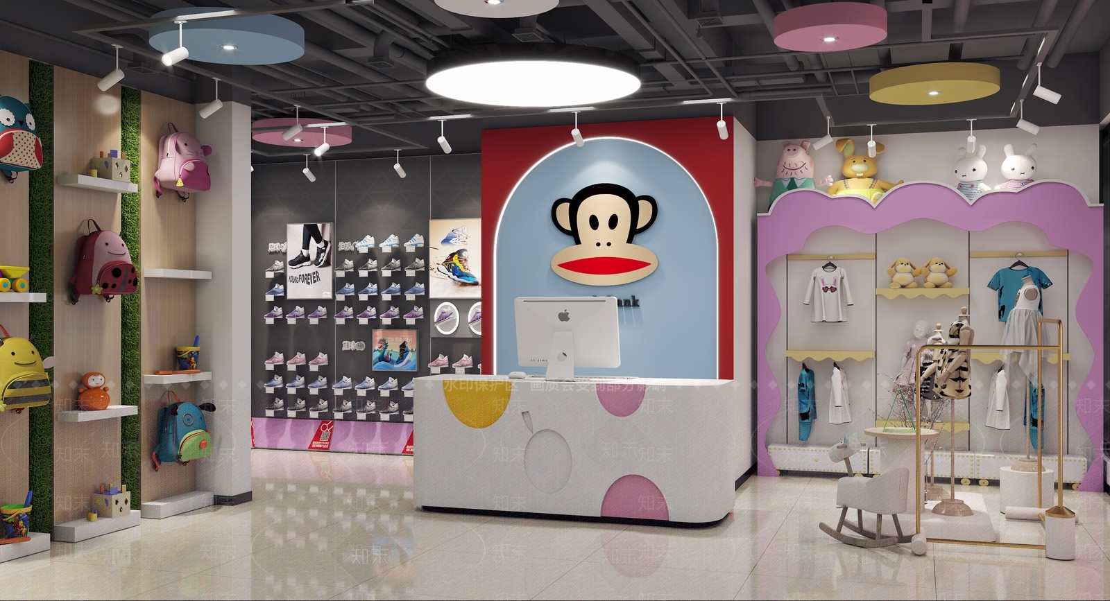 现代童装店3D模型下载【ID:1159196198】