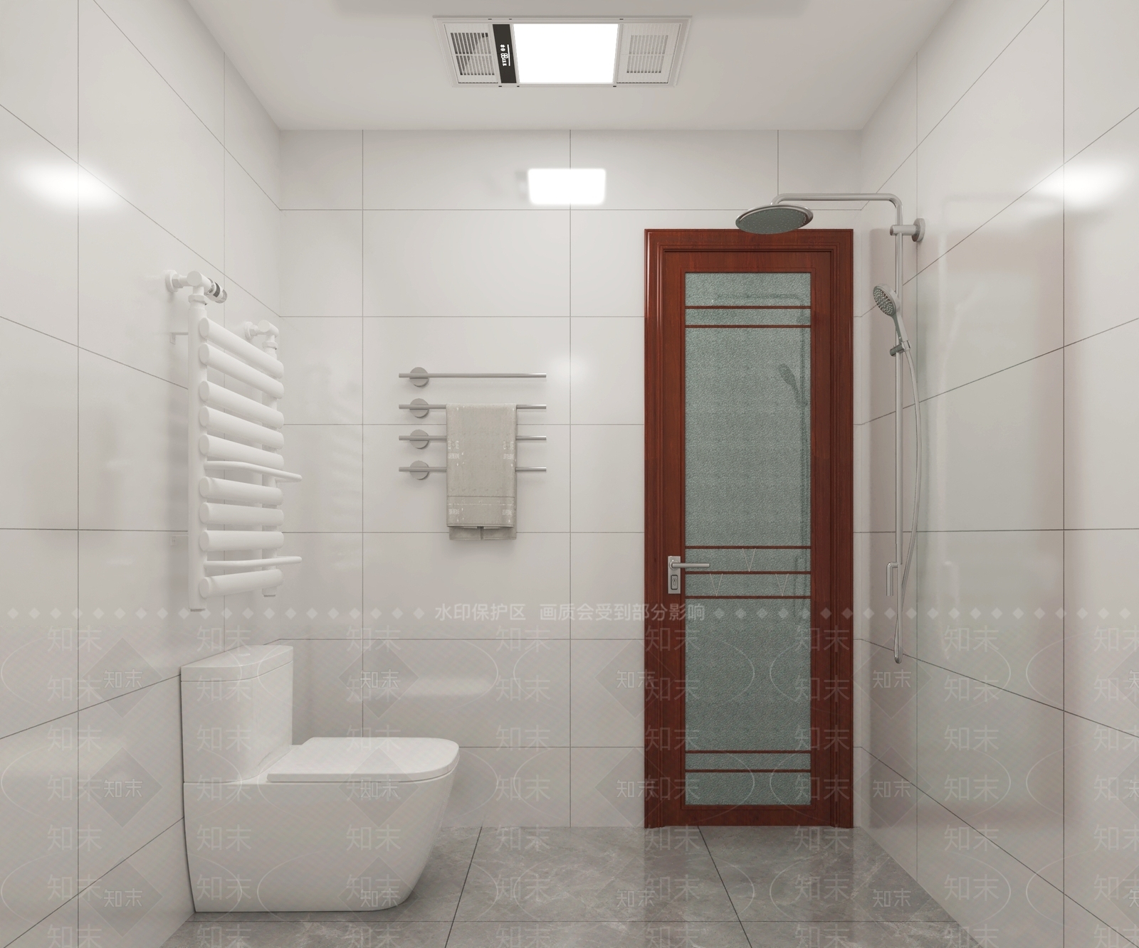 现代简洁红木门卫生间3D模型下载【ID:1159190420】