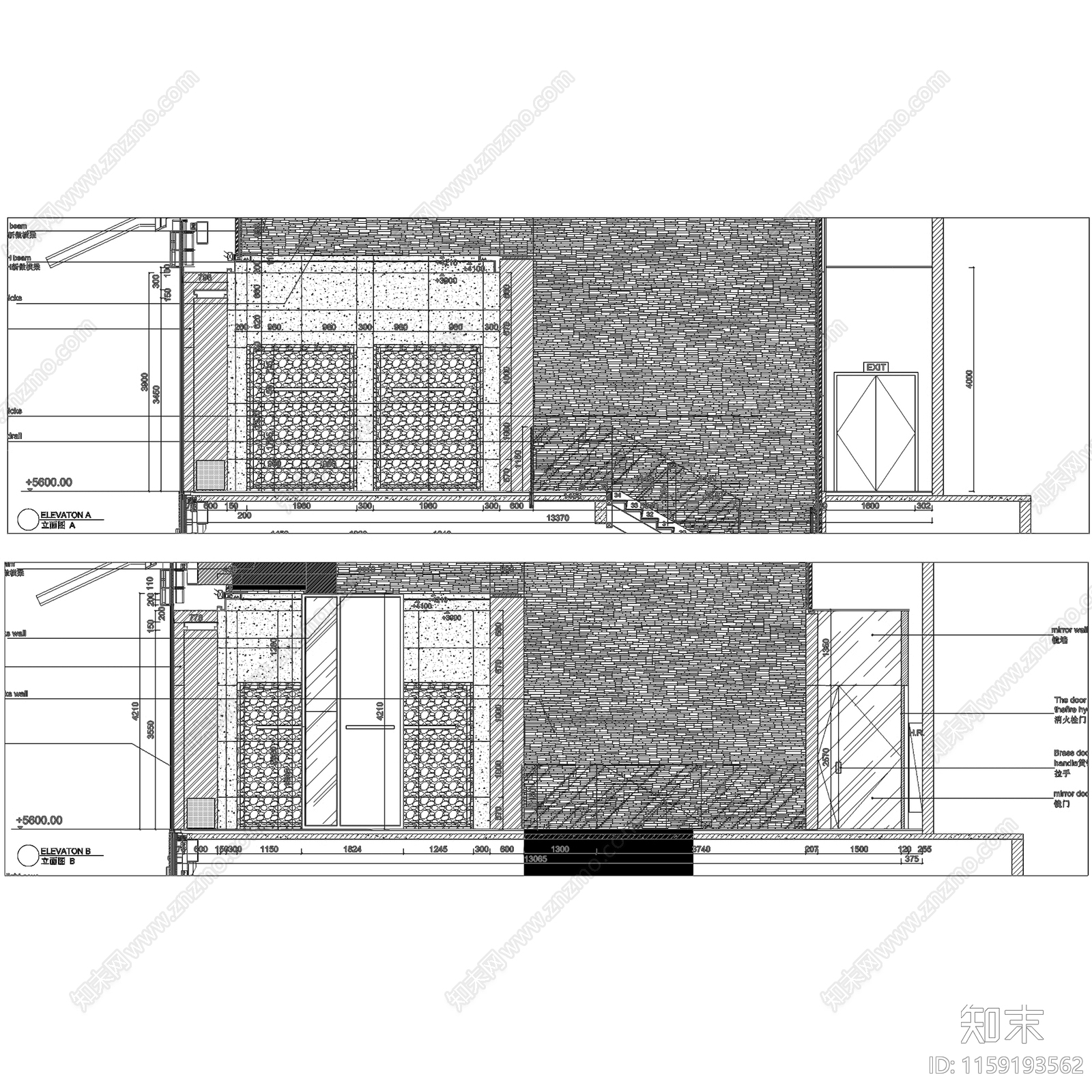 现代成都太古里纪梵希法国品牌二层服装店室内工装cad施工图下载【ID:1159193562】