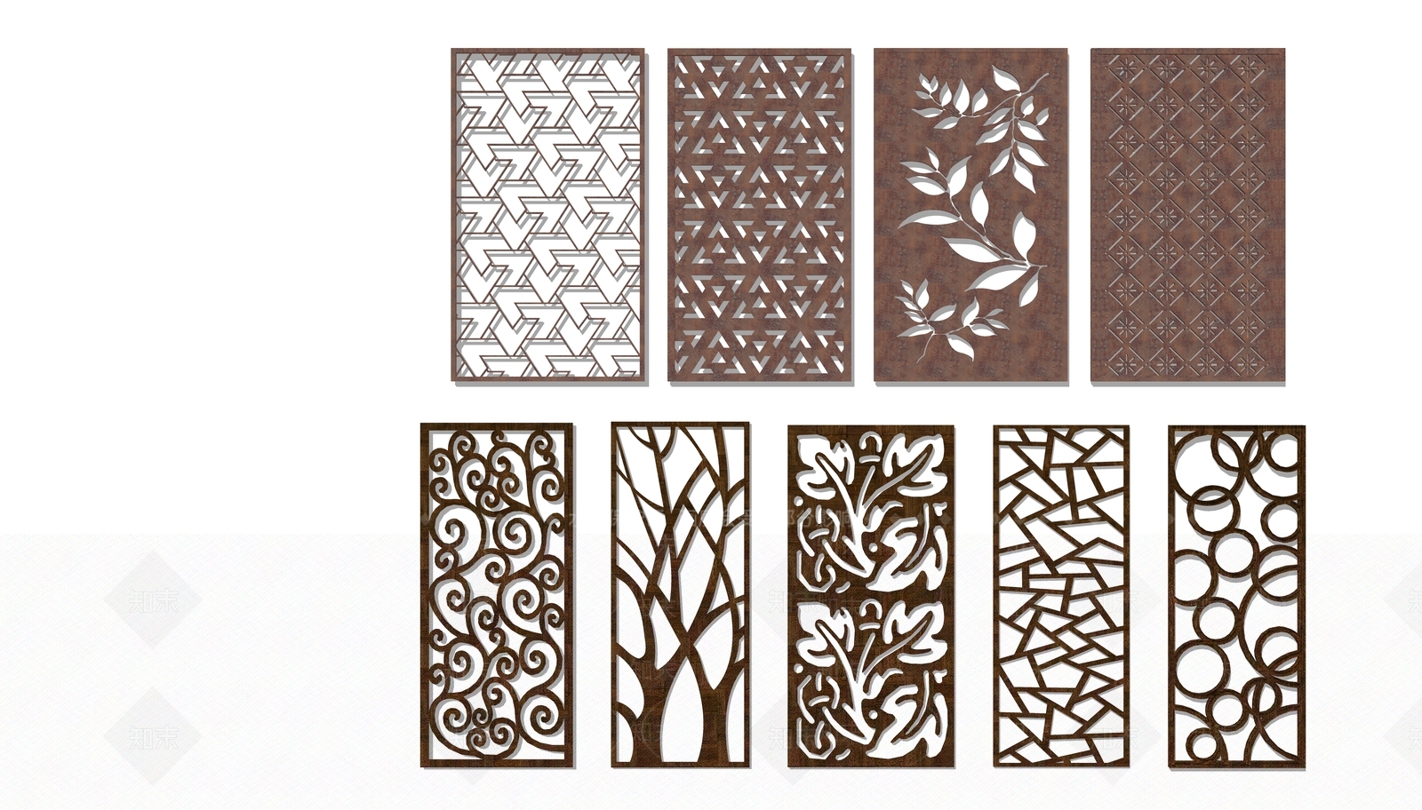 现代铁艺屏风隔断SU模型下载【ID:1159194873】