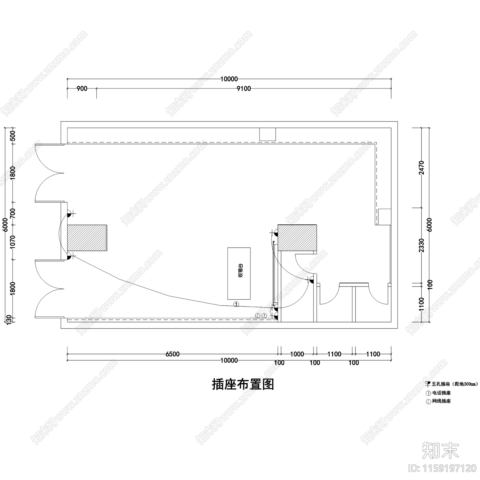 现代60㎡魅惑衣族服装店室内工装cad施工图下载【ID:1159197120】