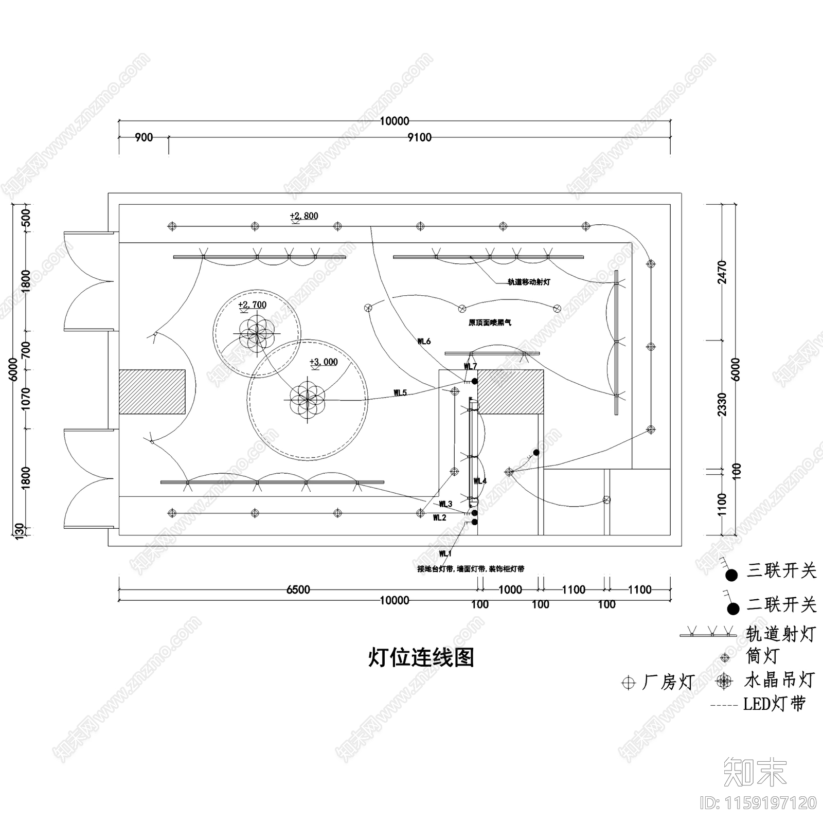 现代60㎡魅惑衣族服装店室内工装cad施工图下载【ID:1159197120】