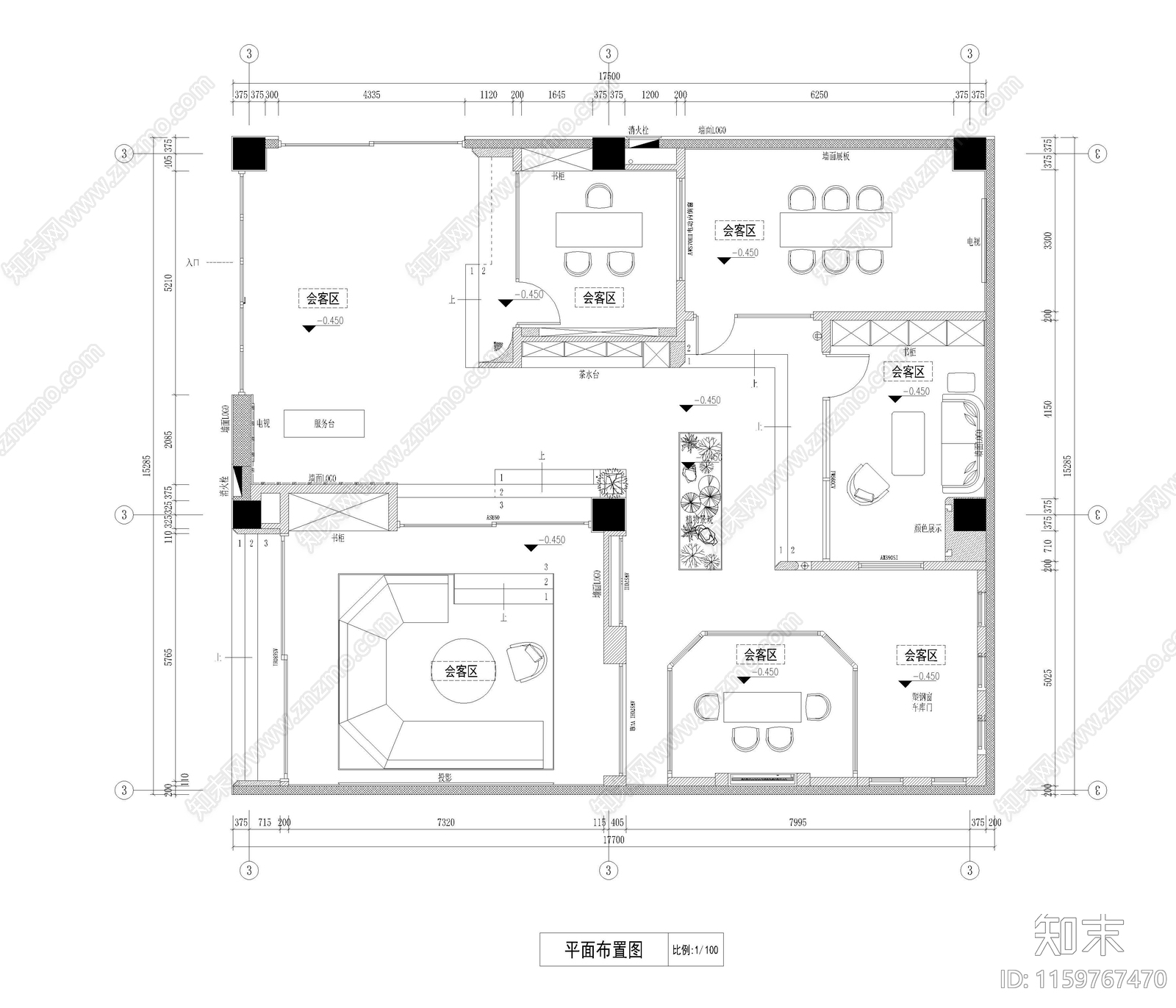 展厅cad施工图下载【ID:1159767470】