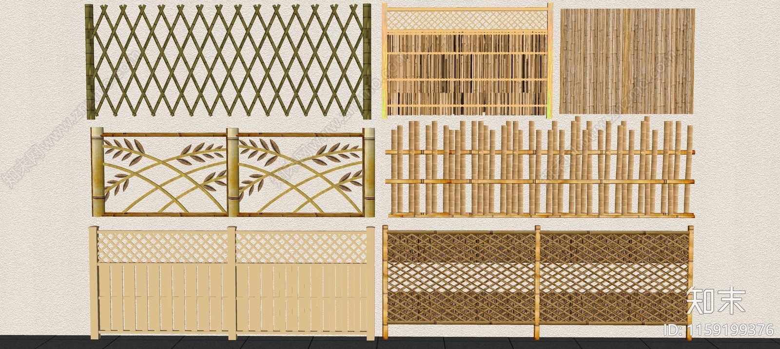 现代竹篱笆SU模型下载【ID:1159199376】