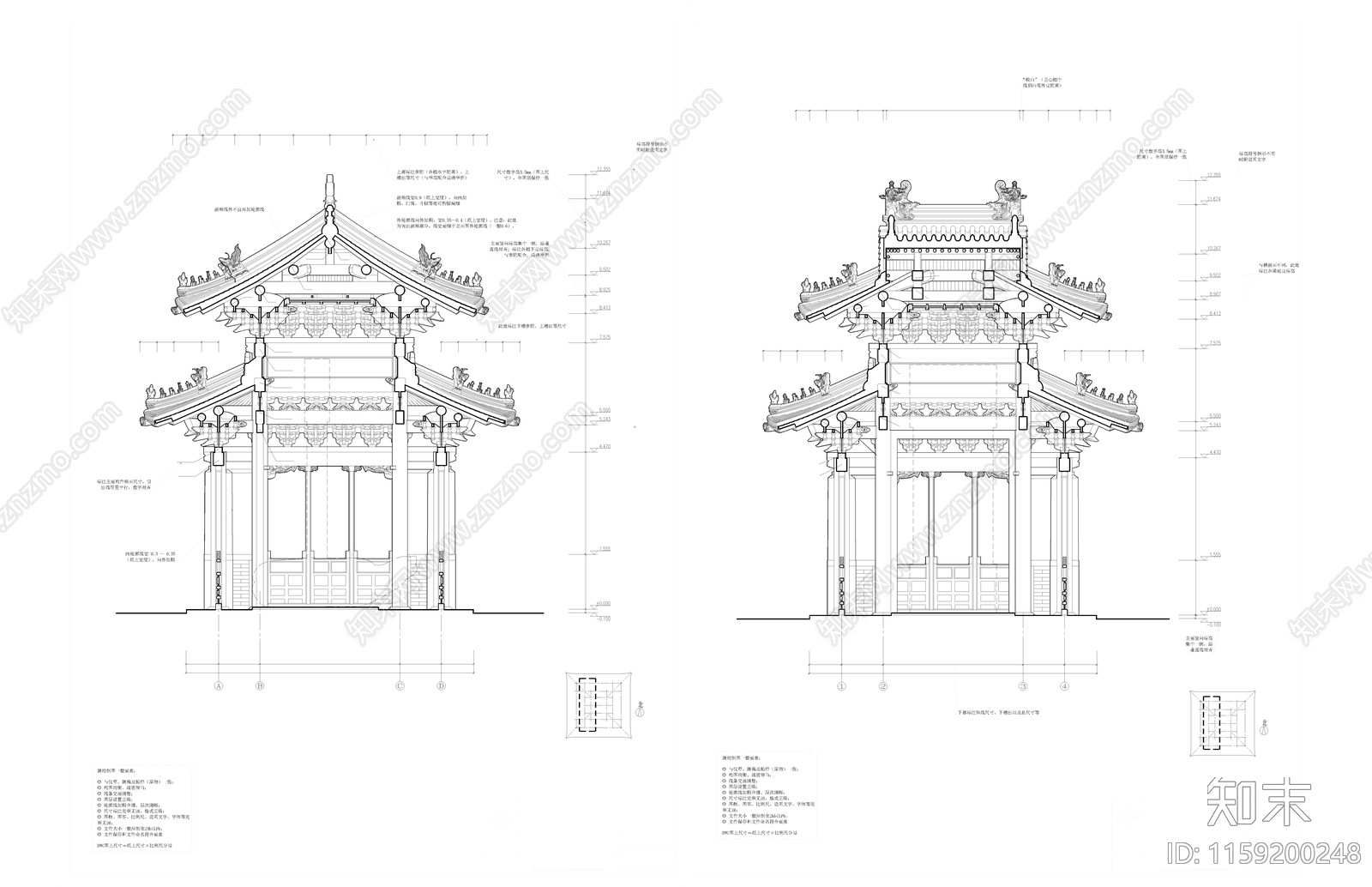 孔庙乾隆十三年碑5号cad施工图下载【ID:1159200248】