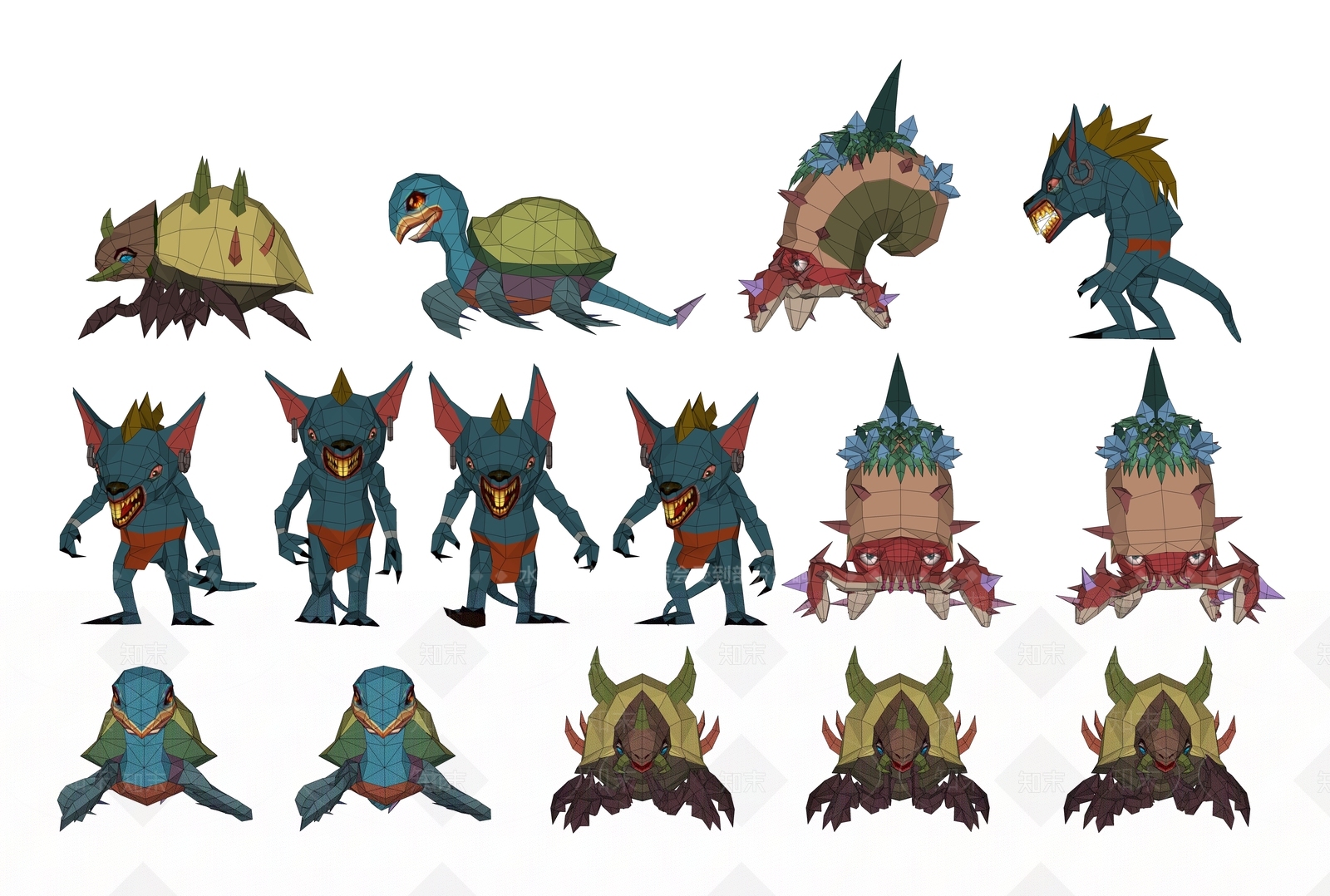 现代乌龟甲虫卡通怪兽摆件手办SU模型下载【ID:1159206102】