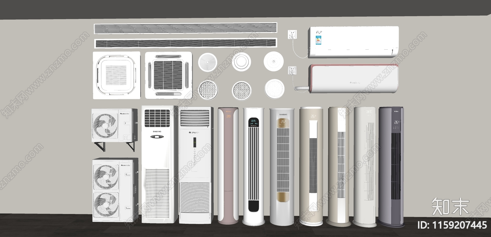 空调组合SU模型下载【ID:1159207445】