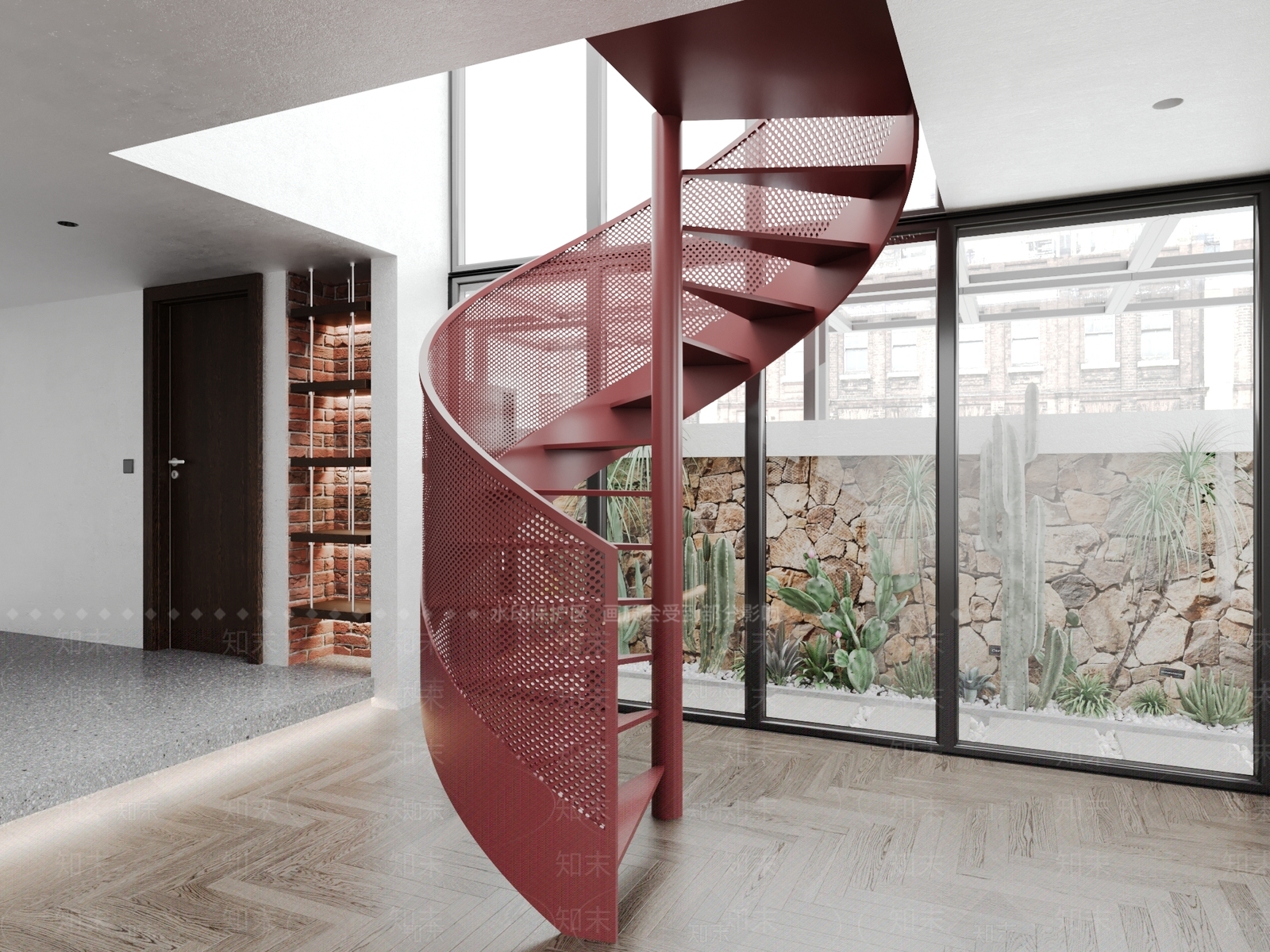 工业风旋转楼梯3D模型下载【ID:1159209196】