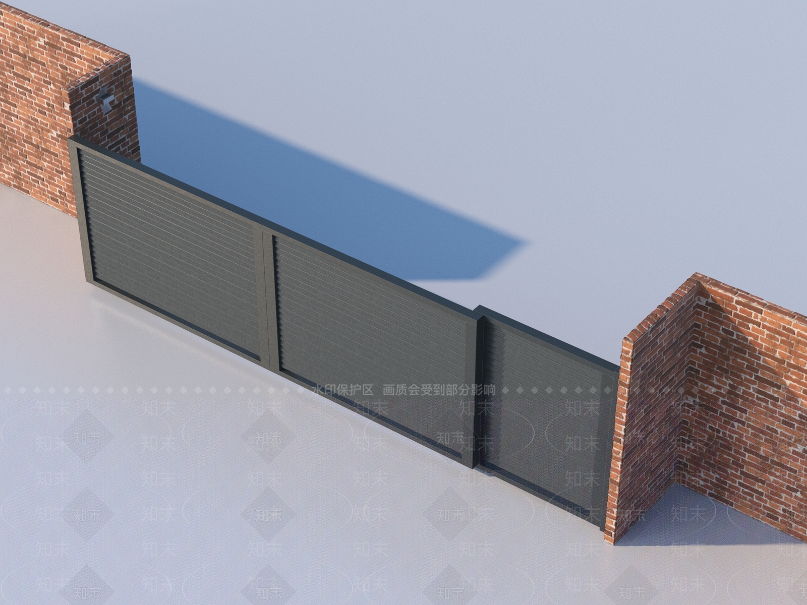 现代红砖围墙3D模型下载【ID:1159212454】