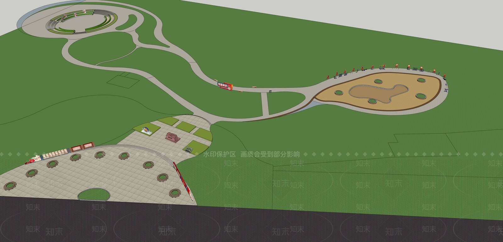 现代公园SU模型下载【ID:1159220106】