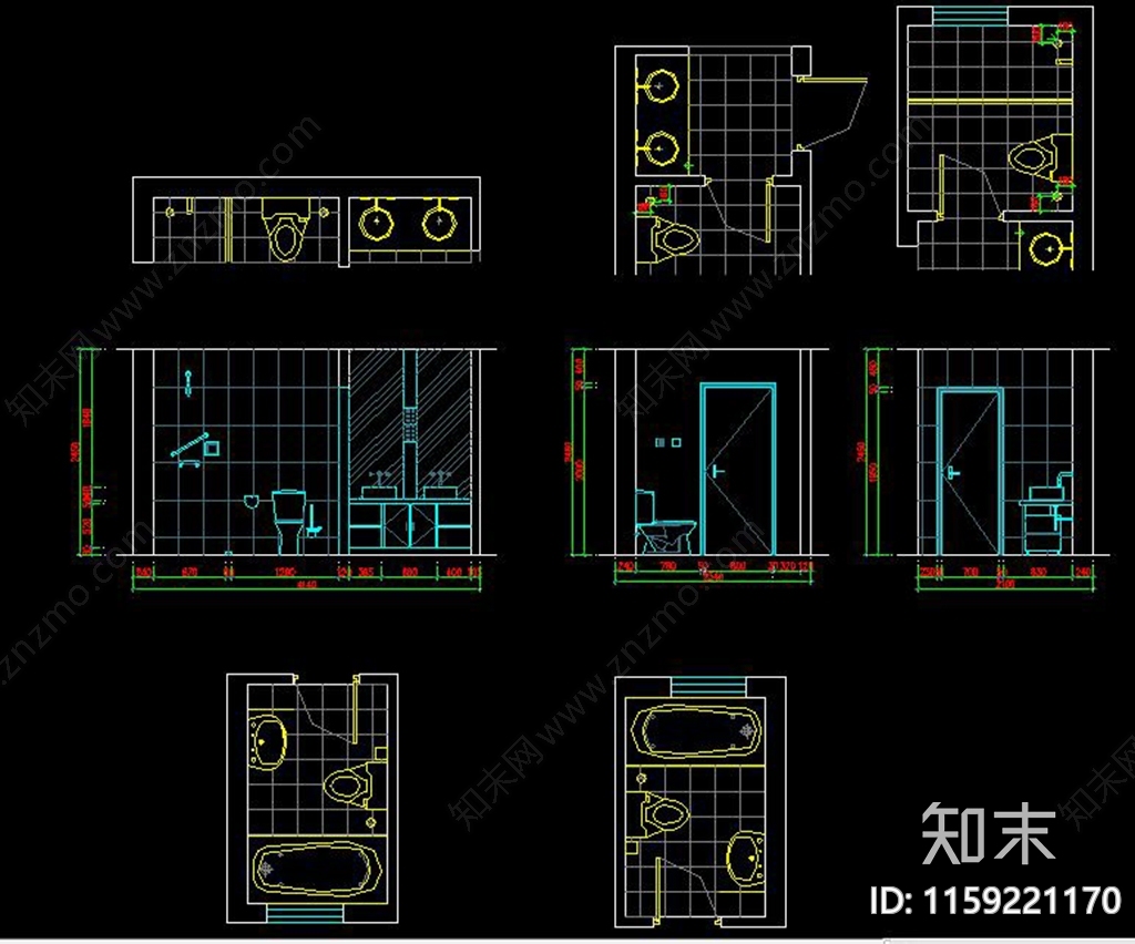 厨房卫生间节点大样图详图楼cad施工图下载【ID:1159221170】