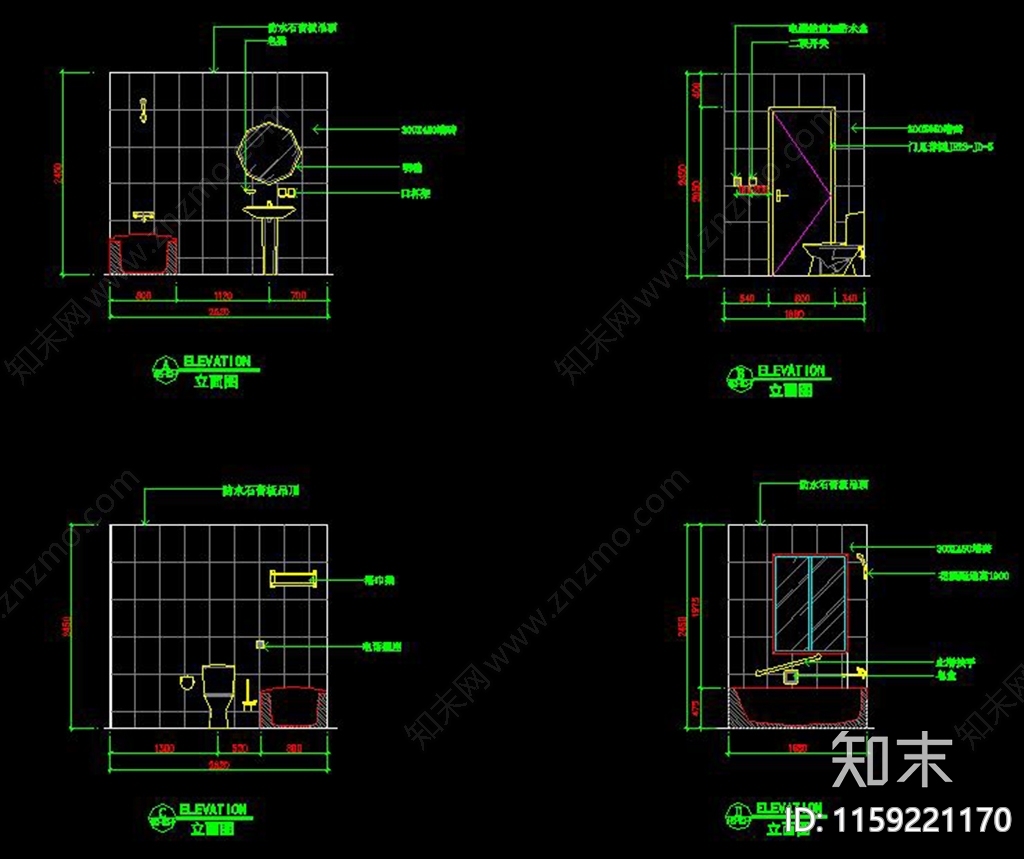 厨房卫生间节点大样图详图楼cad施工图下载【ID:1159221170】