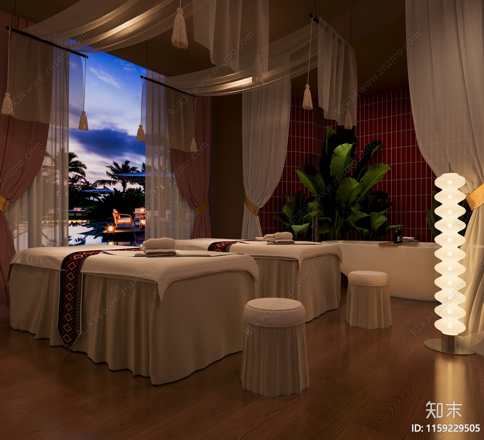 东南亚风格泰式spa店3D模型下载【ID:1159229505】