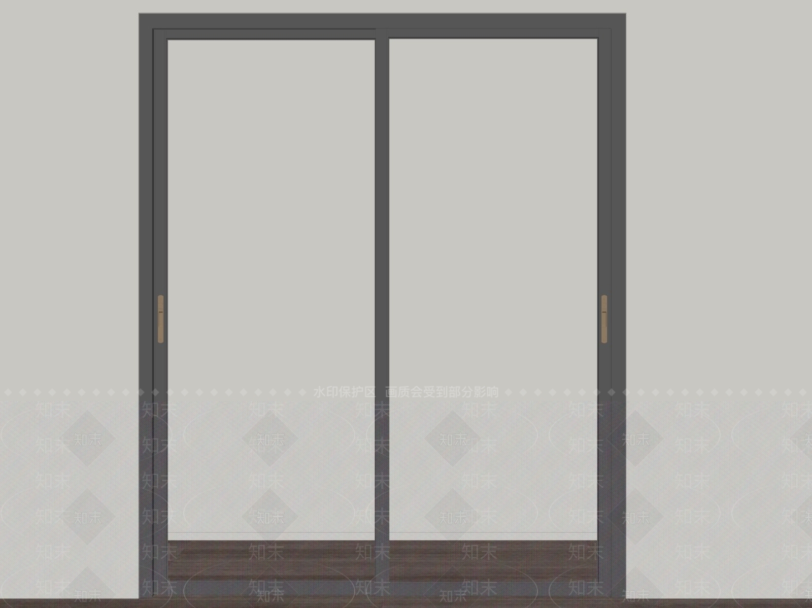 现代玻璃推拉门SU模型下载【ID:1159222098】