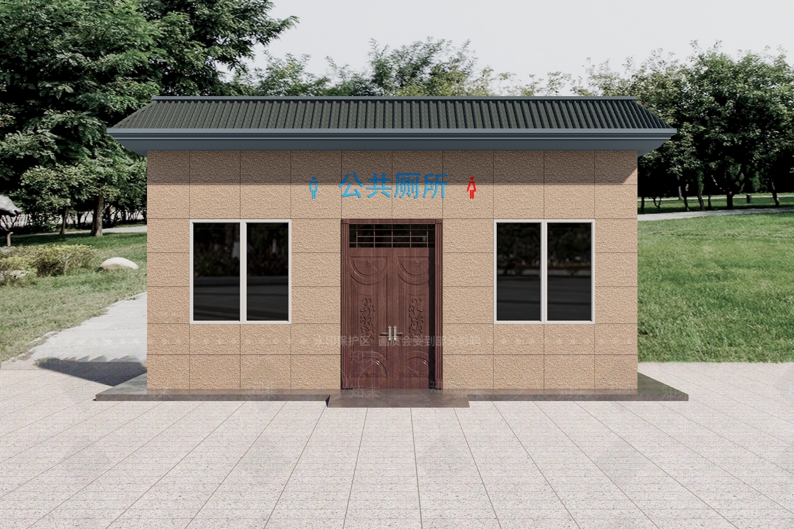 新中式公厕3D模型下载【ID:1159229962】