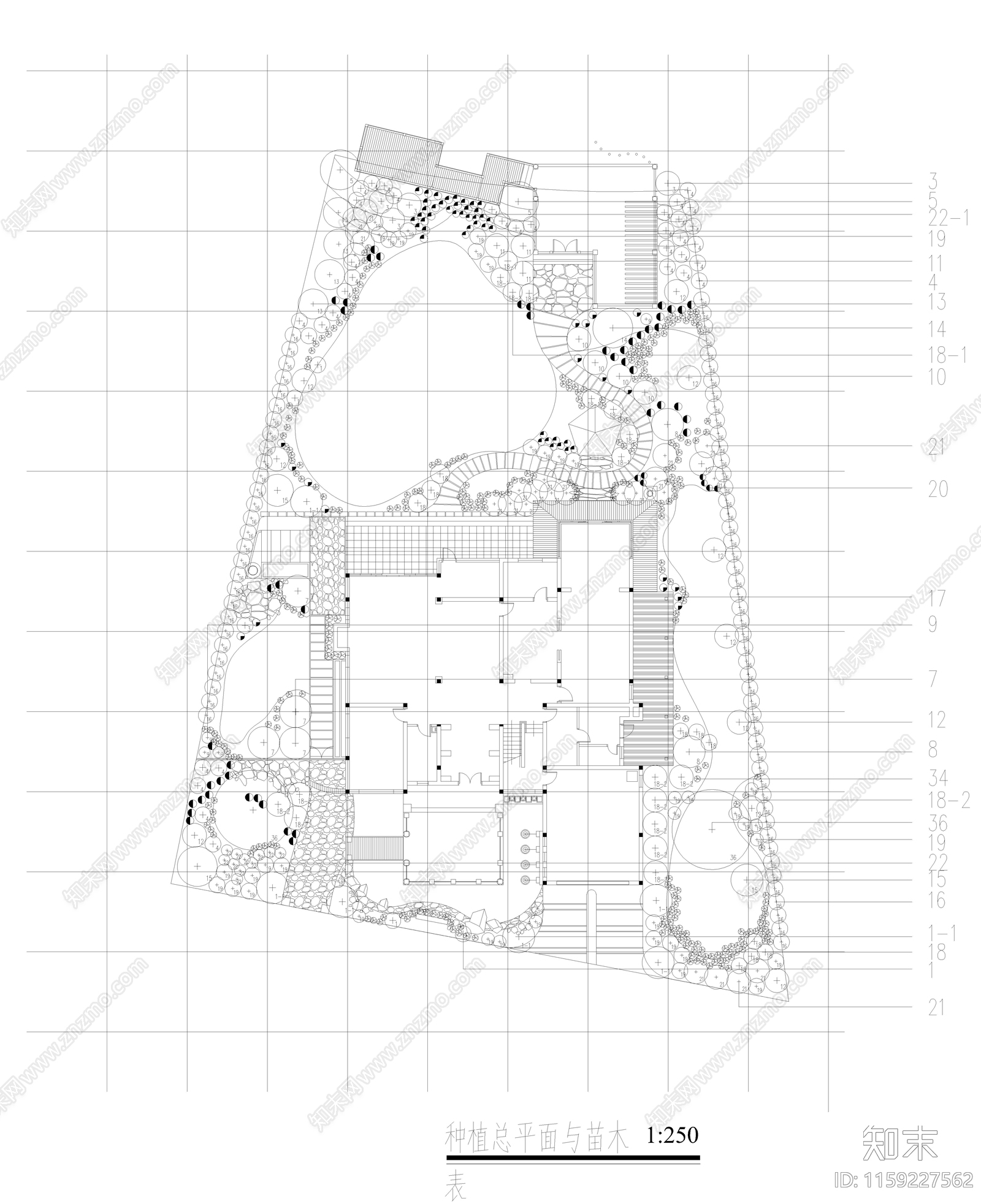 庭院绿化cad施工图下载【ID:1159227562】