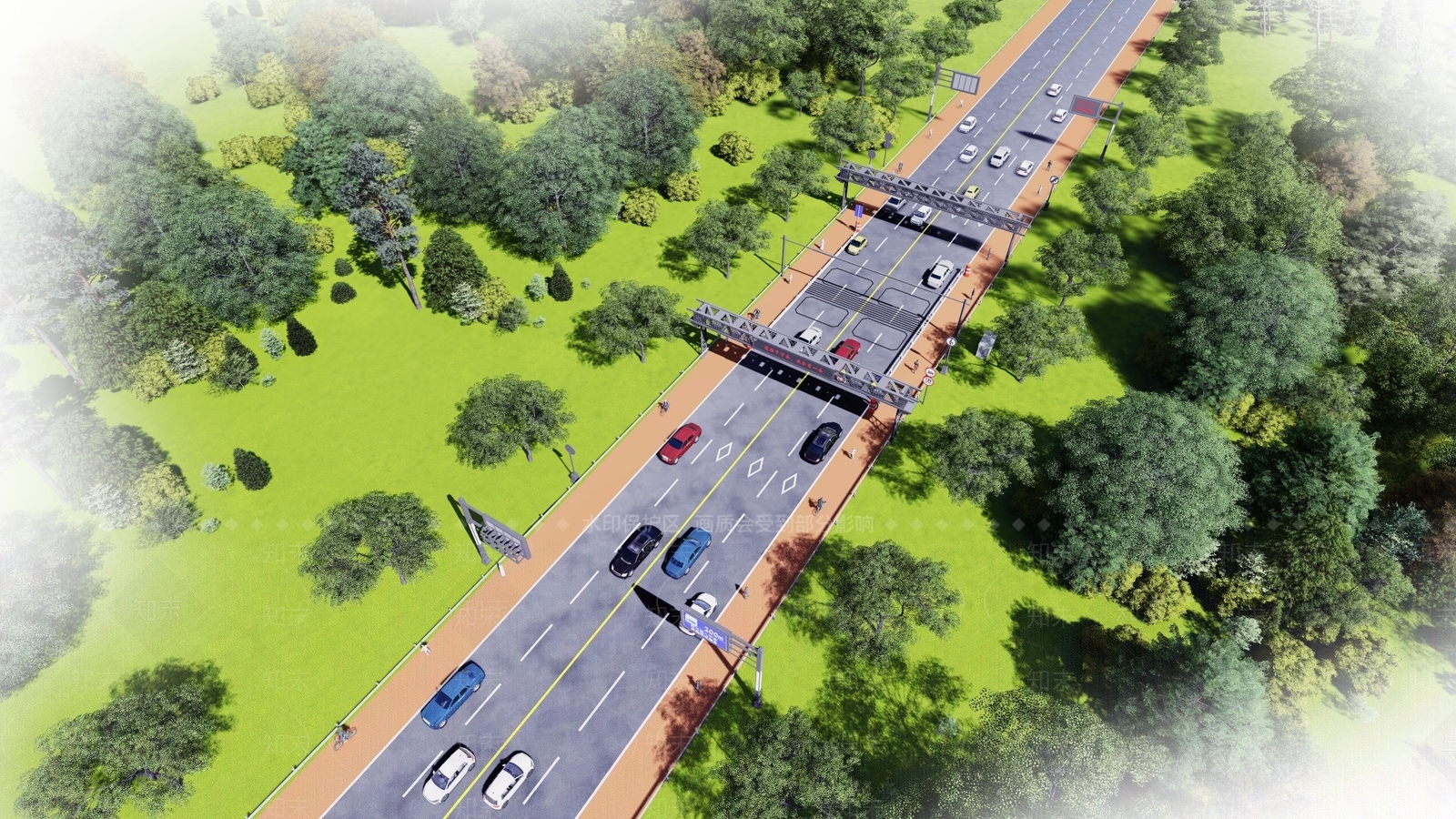 现代道路景观测速SU模型下载【ID:1159228330】