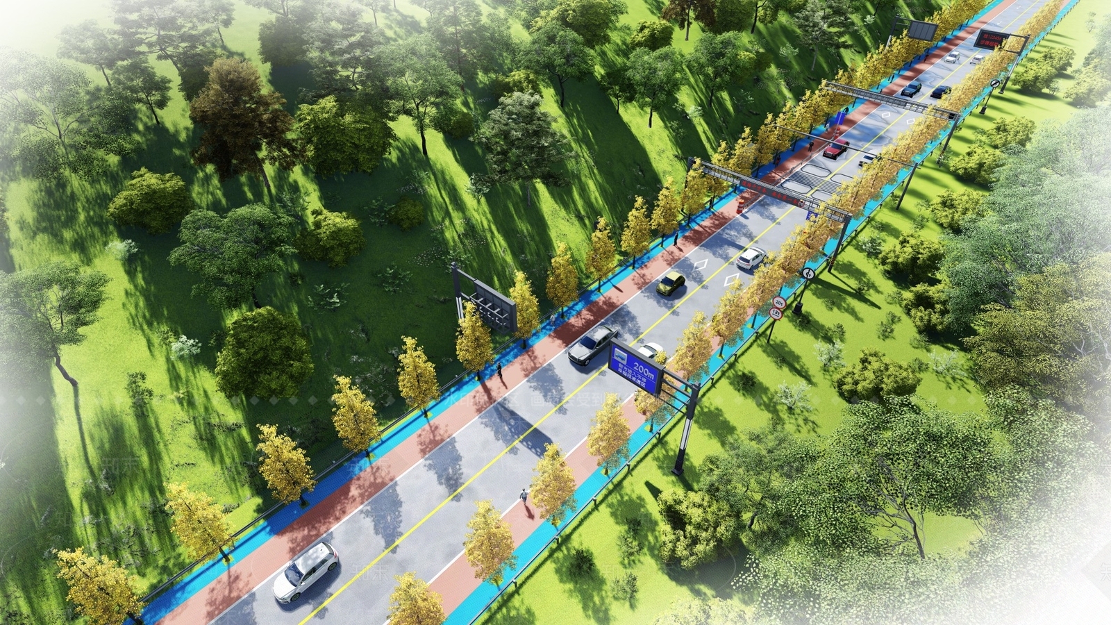 现代道路景观测速SU模型下载【ID:1159228330】
