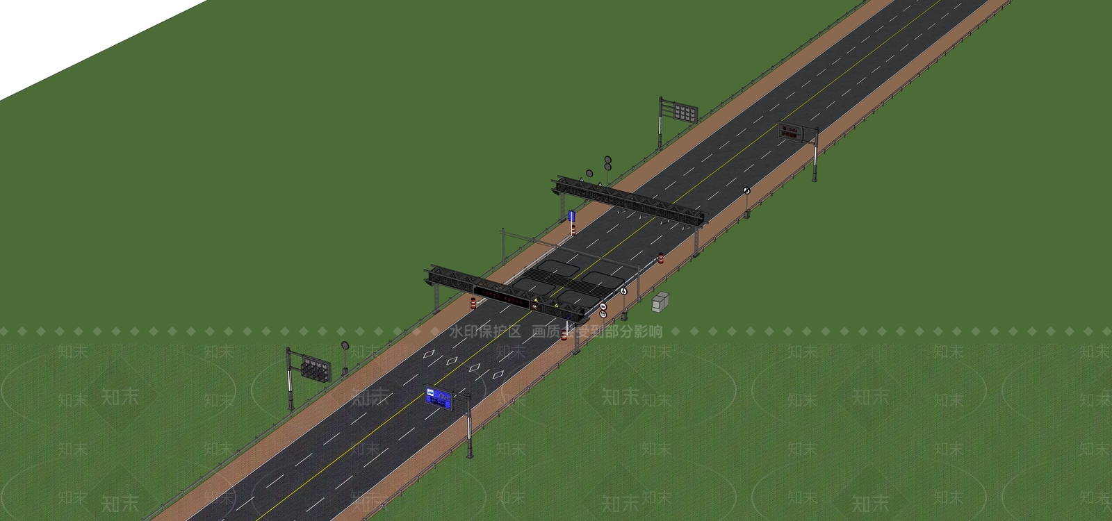 现代道路景观测速SU模型下载【ID:1159228330】