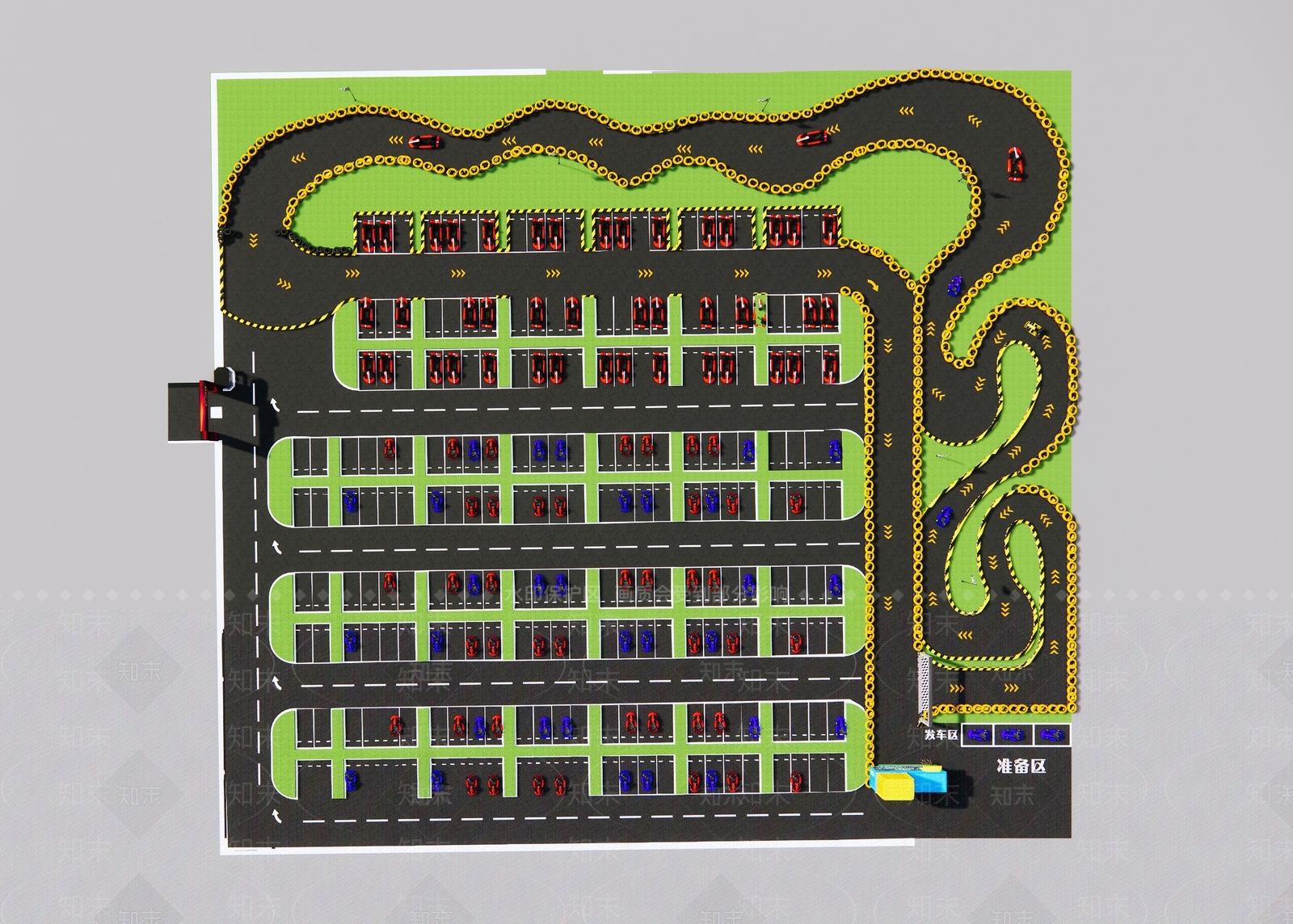 现代卡丁车娱乐空间SU模型下载【ID:1159230871】