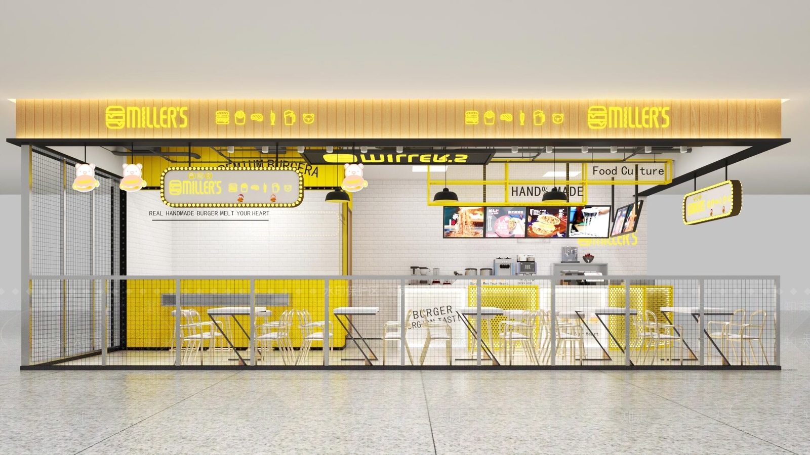 现代汉堡店3D模型下载【ID:1159232196】