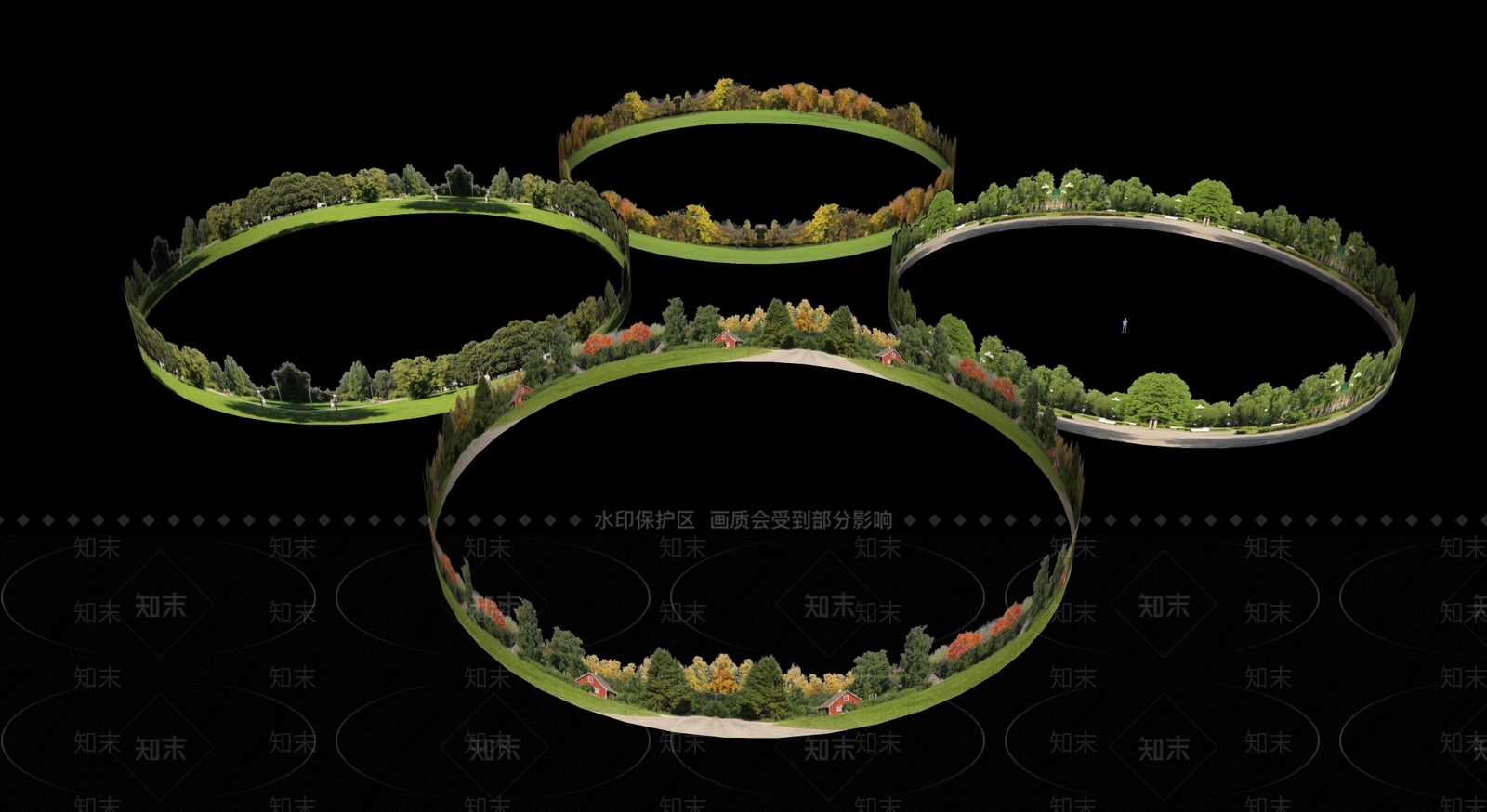 现代植物组合SU模型草图