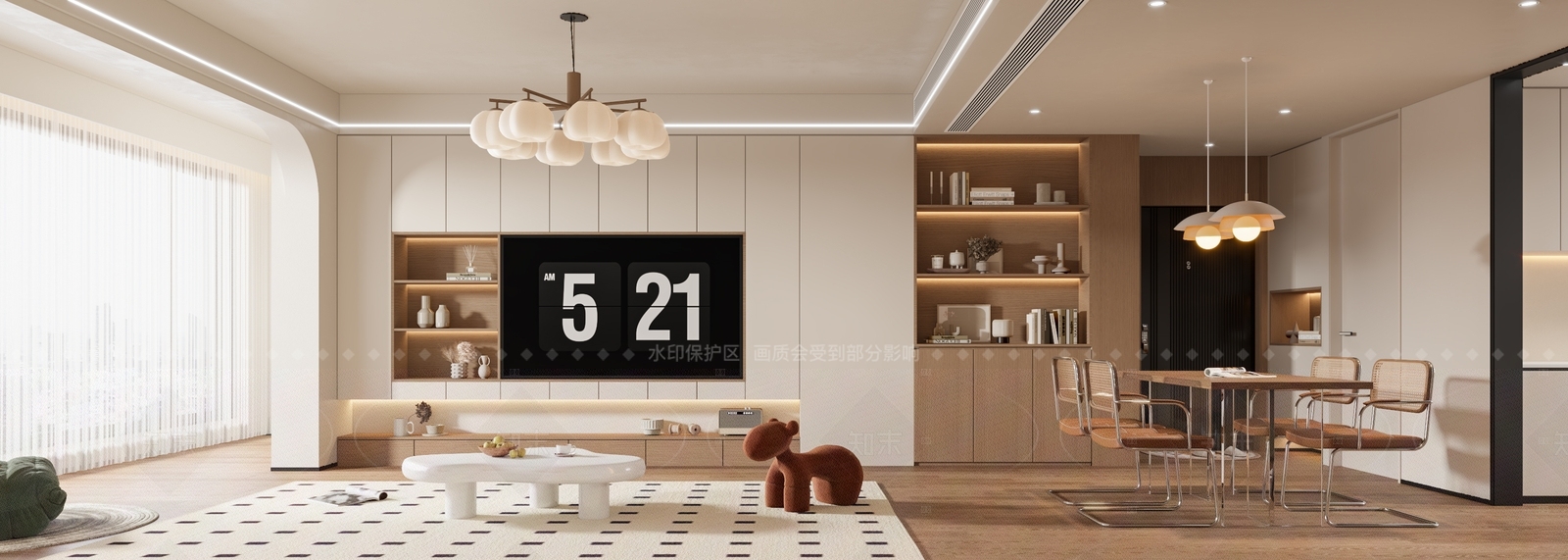 现代客餐厅3D模型下载【ID:1214577215】