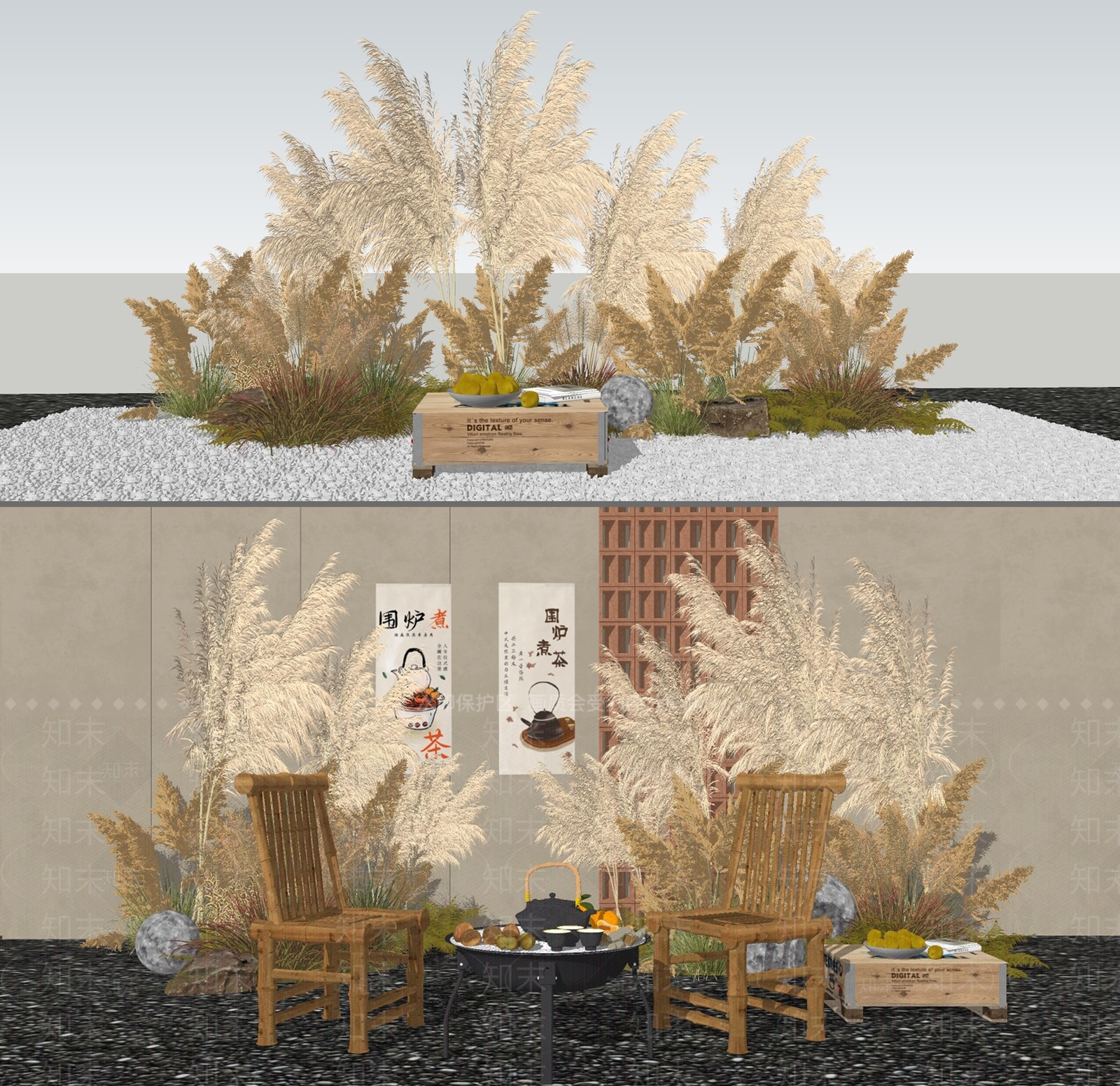 芦苇植物组合SU模型下载【ID:1159240655】