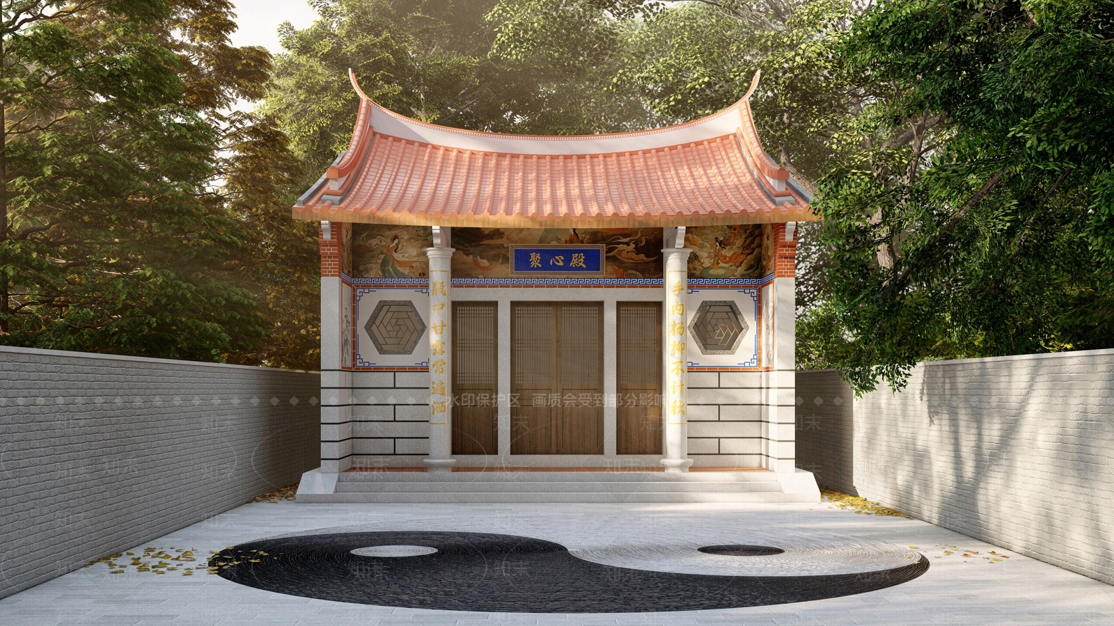 中式庙宇SU模型下载【ID:1159240619】