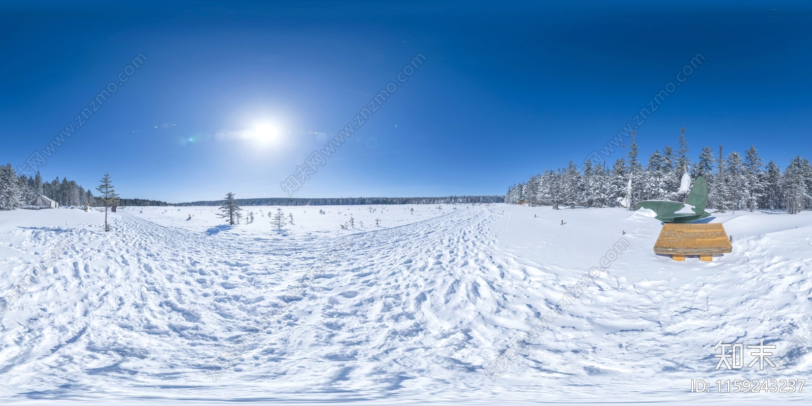 HDR冬天城市户外雪地风景贴图下载【ID:1159243237】