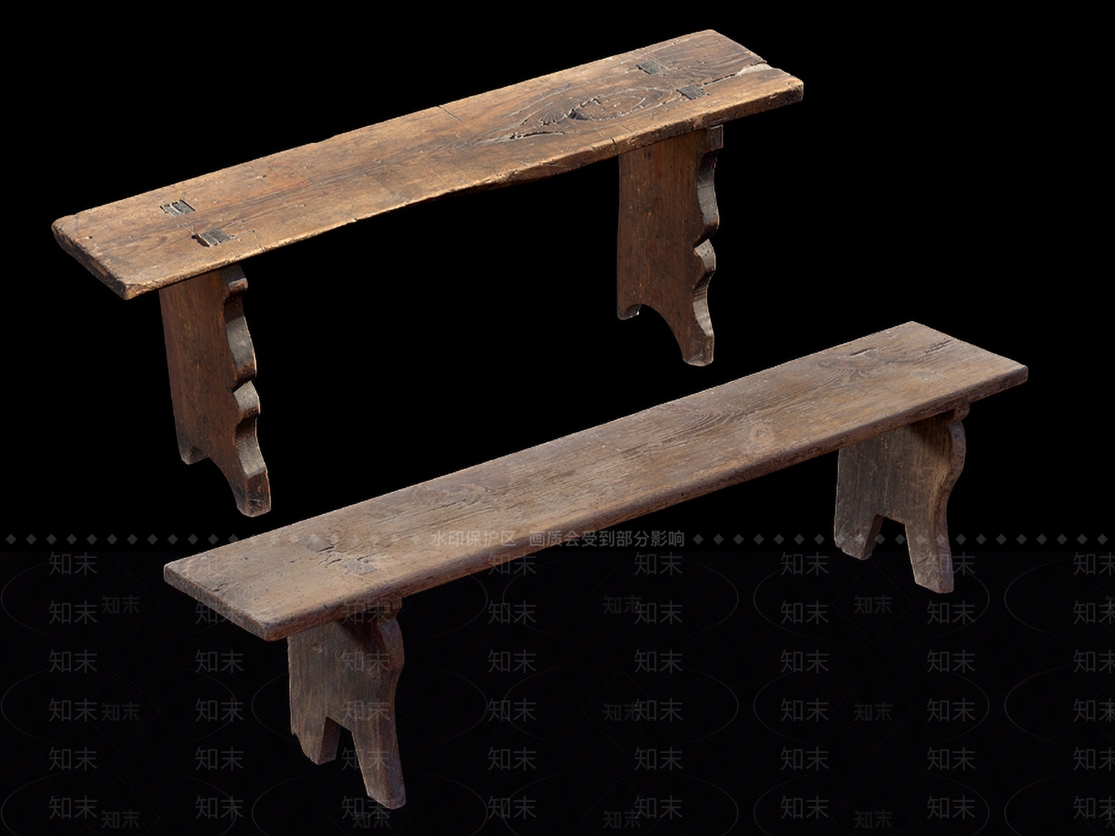 中式长条木凳3D模型下载【ID:1159245959】