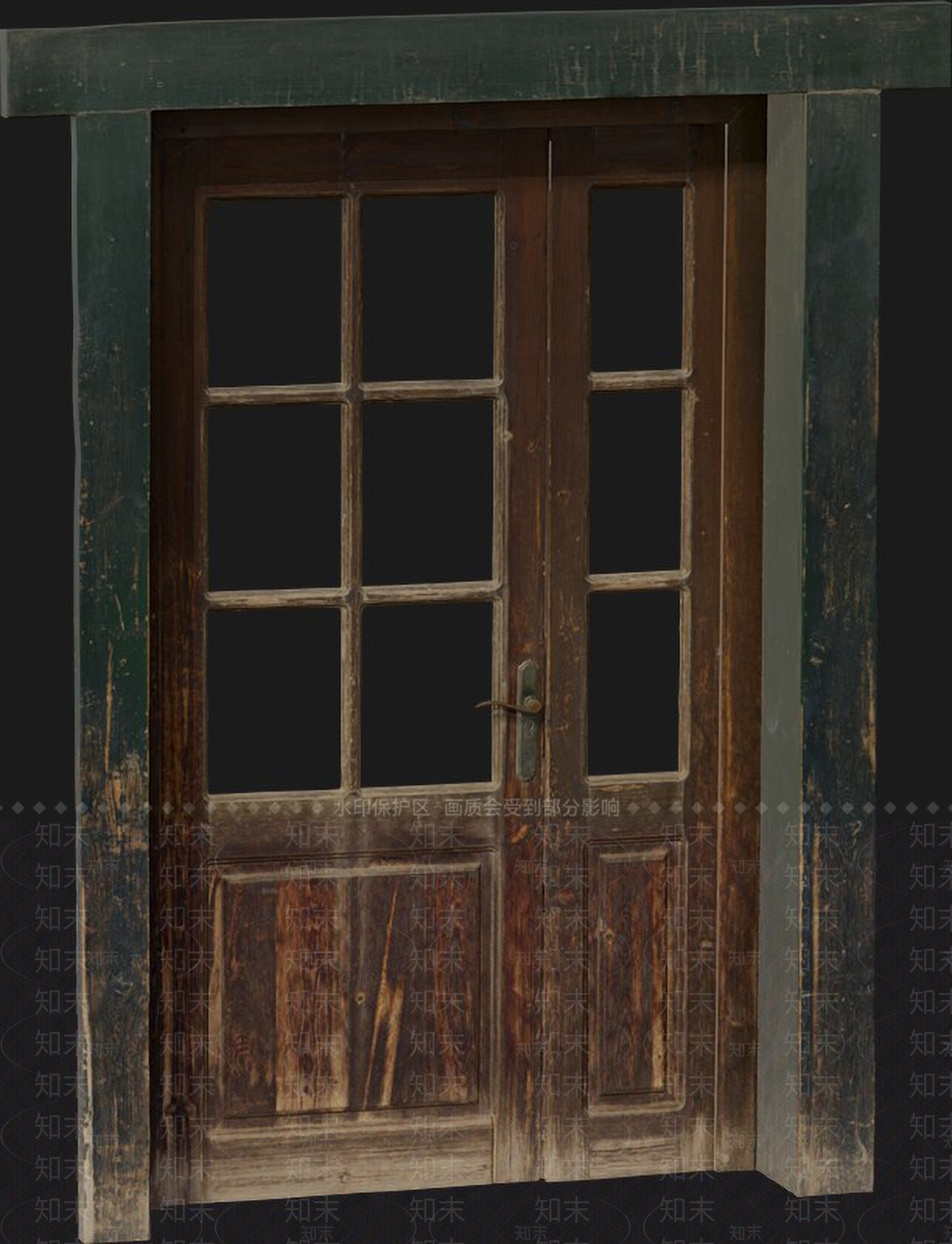 中式做旧双开子母门3D模型下载【ID:1159246151】