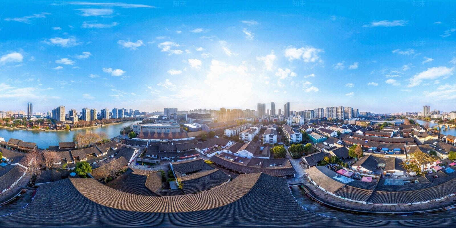 HDR古镇绿化园区风景贴图下载【ID:1159247919】