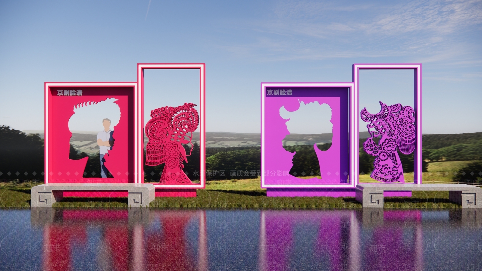 新中式京剧脸谱剪纸戏剧窗花中国民间刻纸剪纸3D模型下载【ID:1159252103】