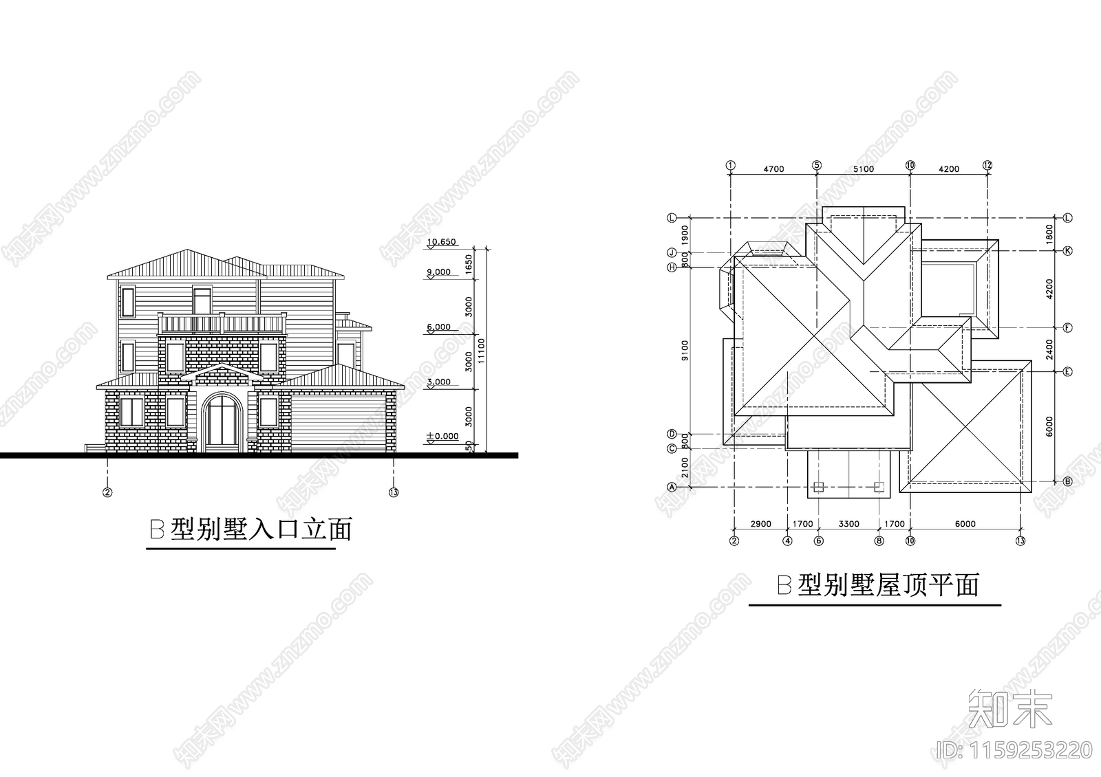 410平米小型别墅全套建筑设cad施工图下载【ID:1159253220】