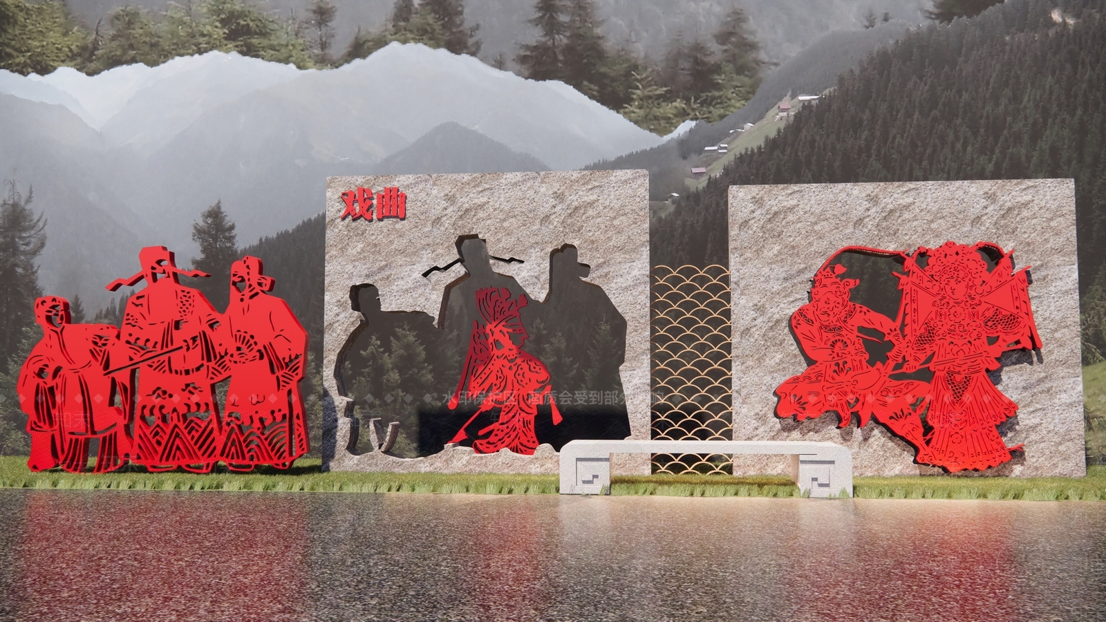 中式京剧脸谱剪纸戏剧窗花中国民间刻纸剪纸3D模型下载【ID:1159253685】