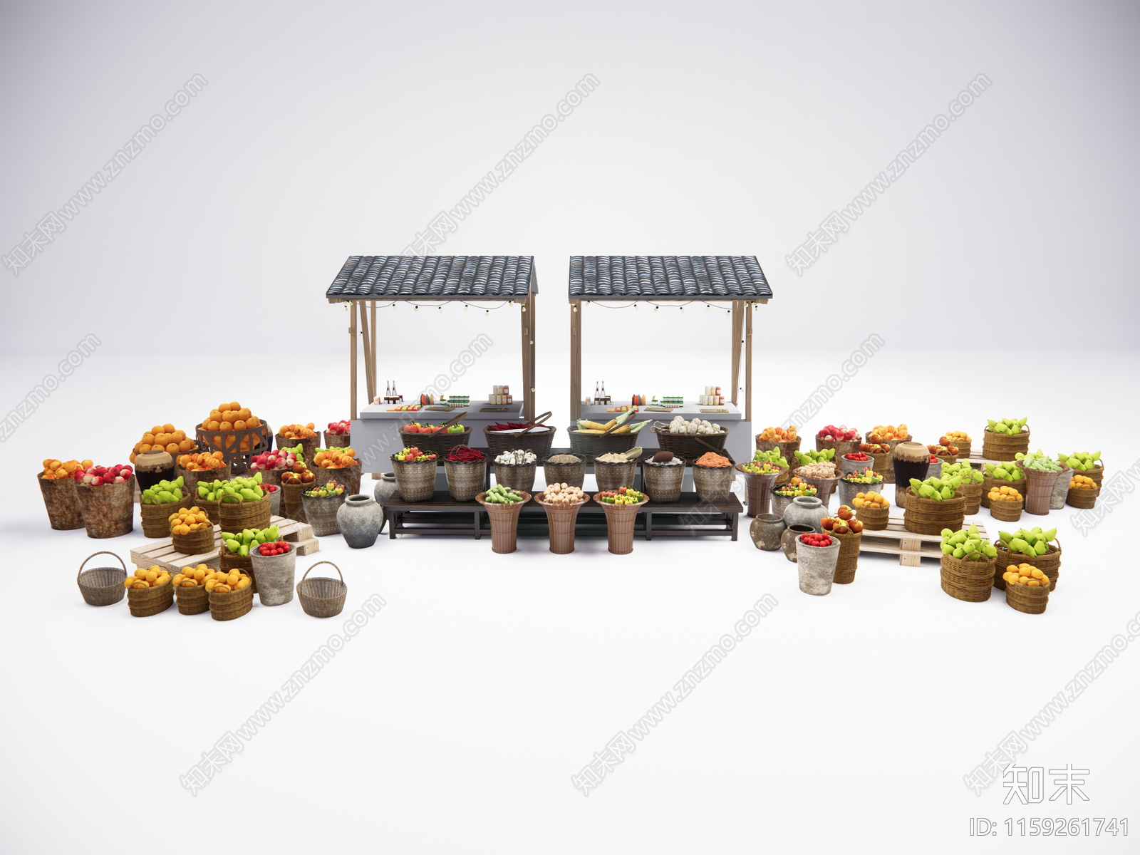 水果摊3D模型下载【ID:1159261741】
