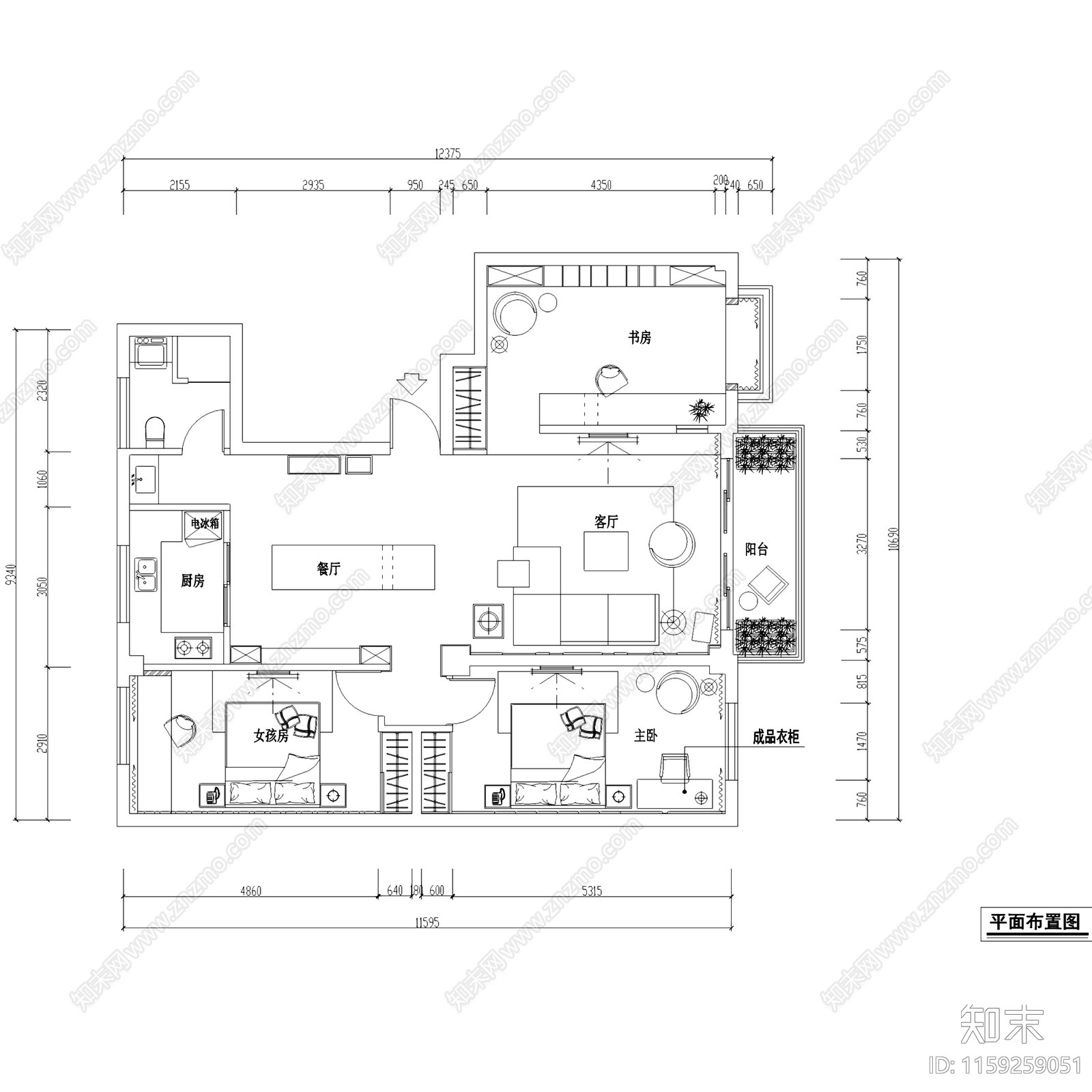 现代原木私宅平层室内家装cad施工图下载【ID:1159259051】