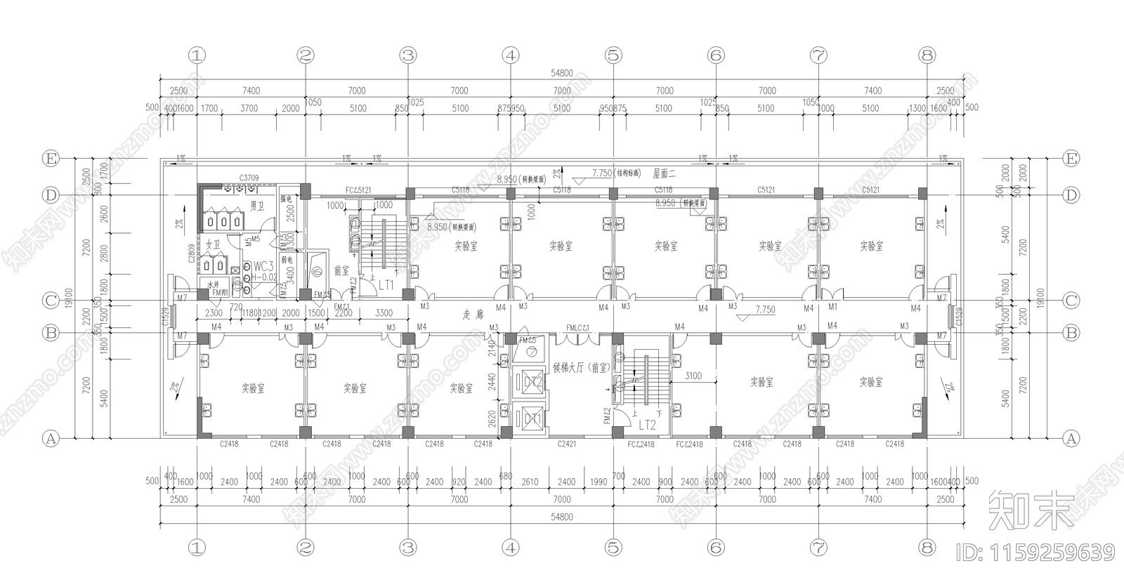 城市水产研究院建筑平面图施工图下载【ID:1159259639】