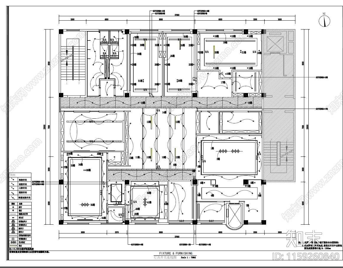 酒店办公室cad施工图下载【ID:1159260840】