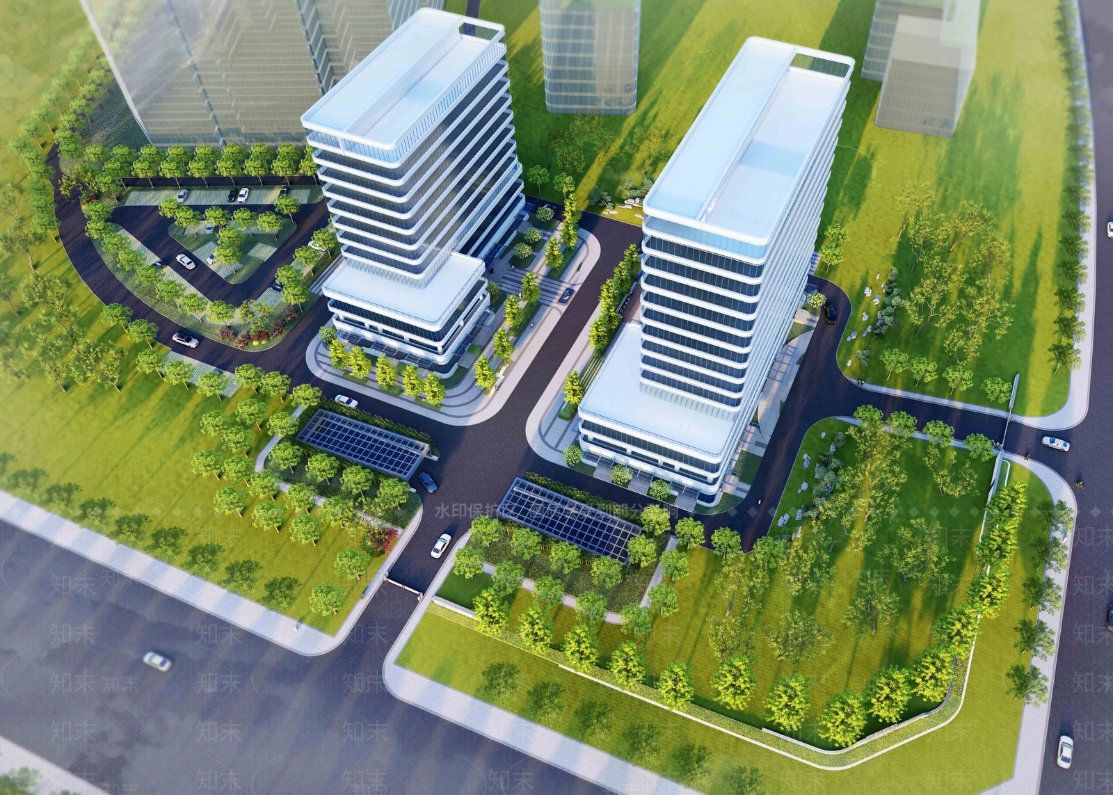 现代办公产业园SU模型下载【ID:1159262226】