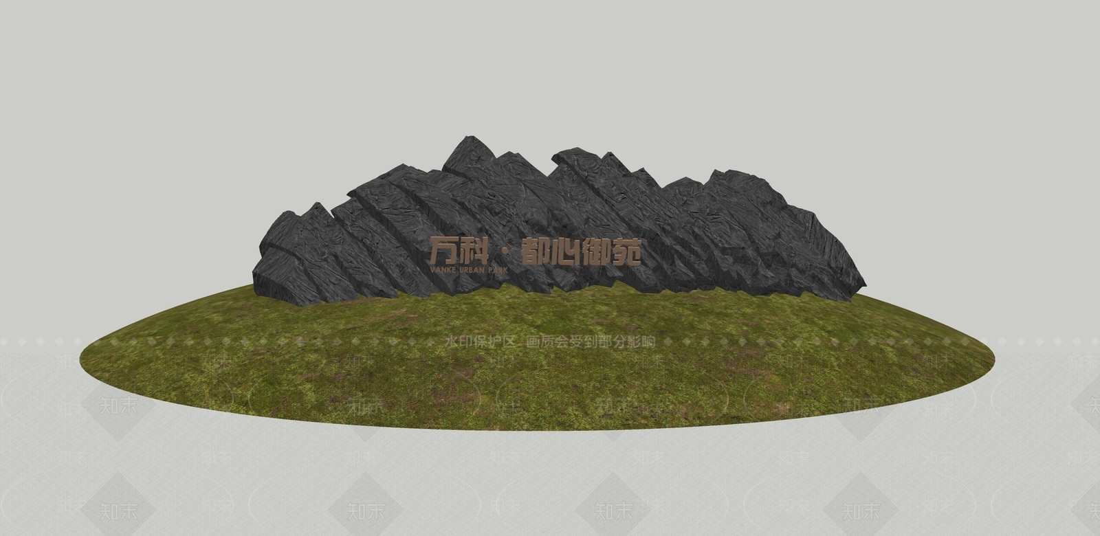 现代景观石SU模型草图