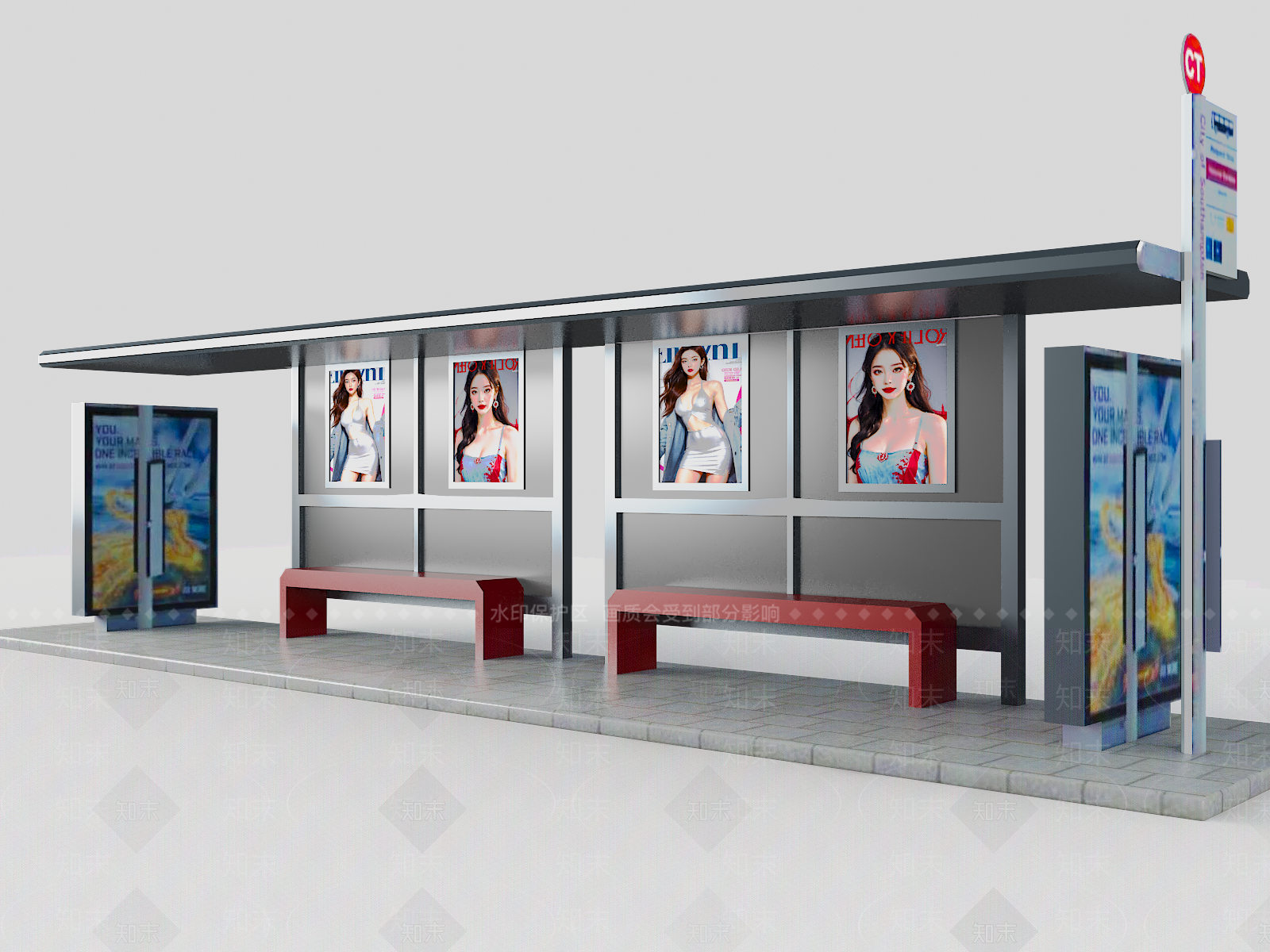 公交车站3D模型下载【ID:1159263250】