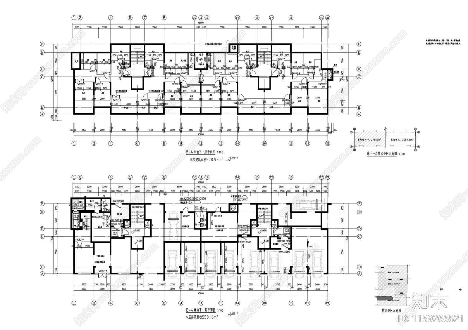 高层住宅楼建筑cad施工图下载【ID:1159266821】