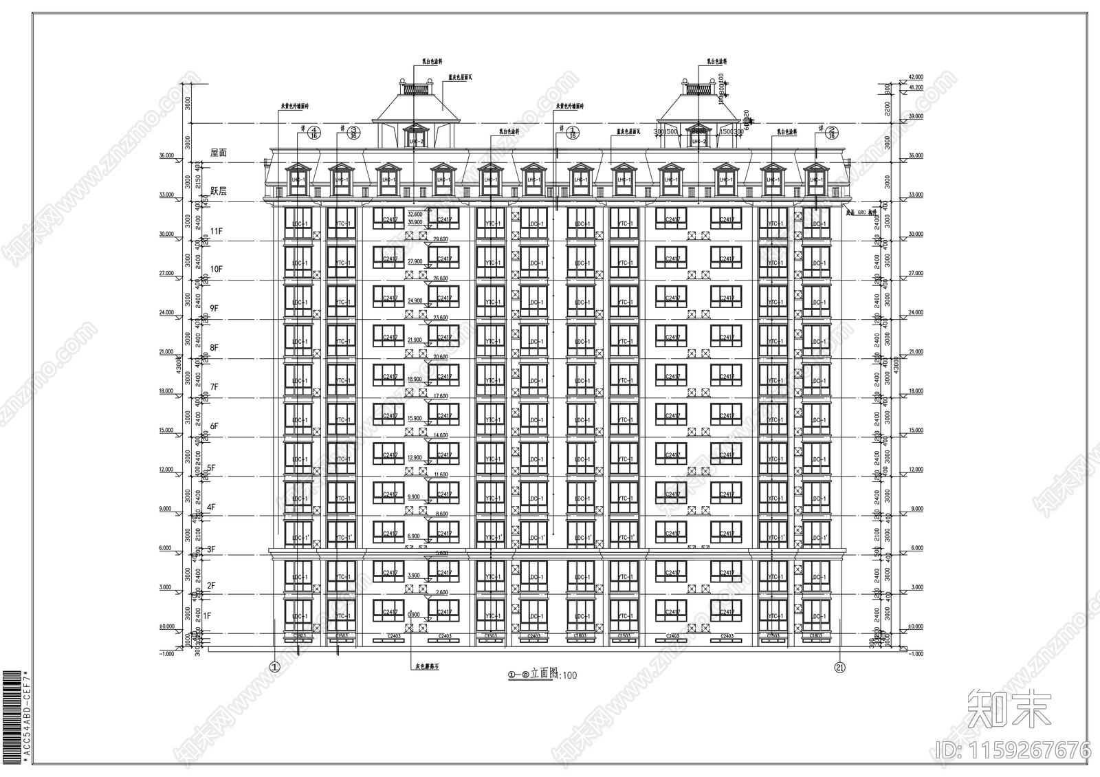 高档住宅楼群组团总体规划及建筑结构水暖cad施工图下载【ID:1159267676】