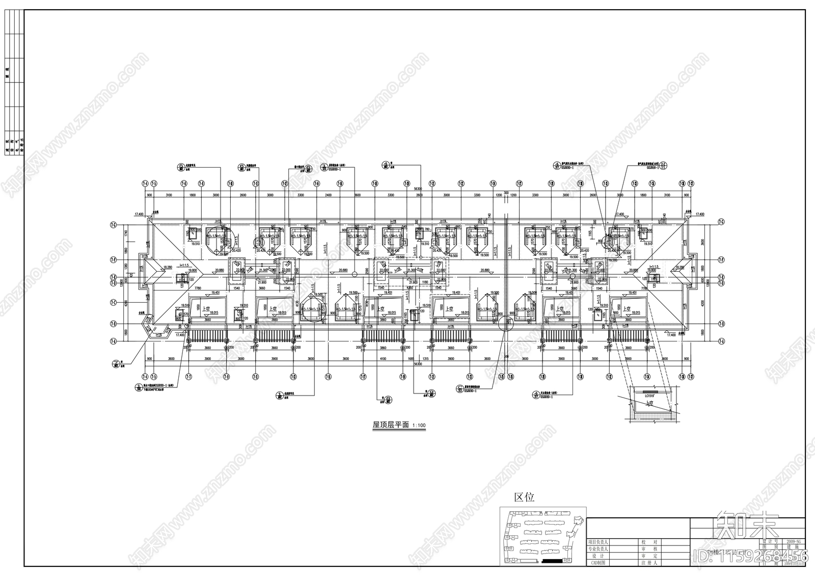 六层住宅楼建筑cad施工图下载【ID:1159268456】