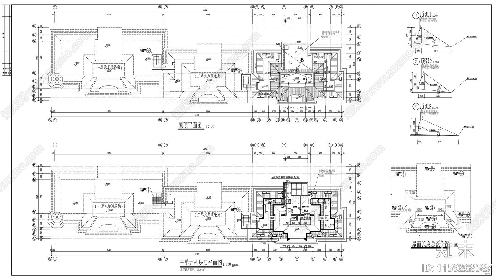 十八层住宅楼建筑cad施工图下载【ID:1159268587】